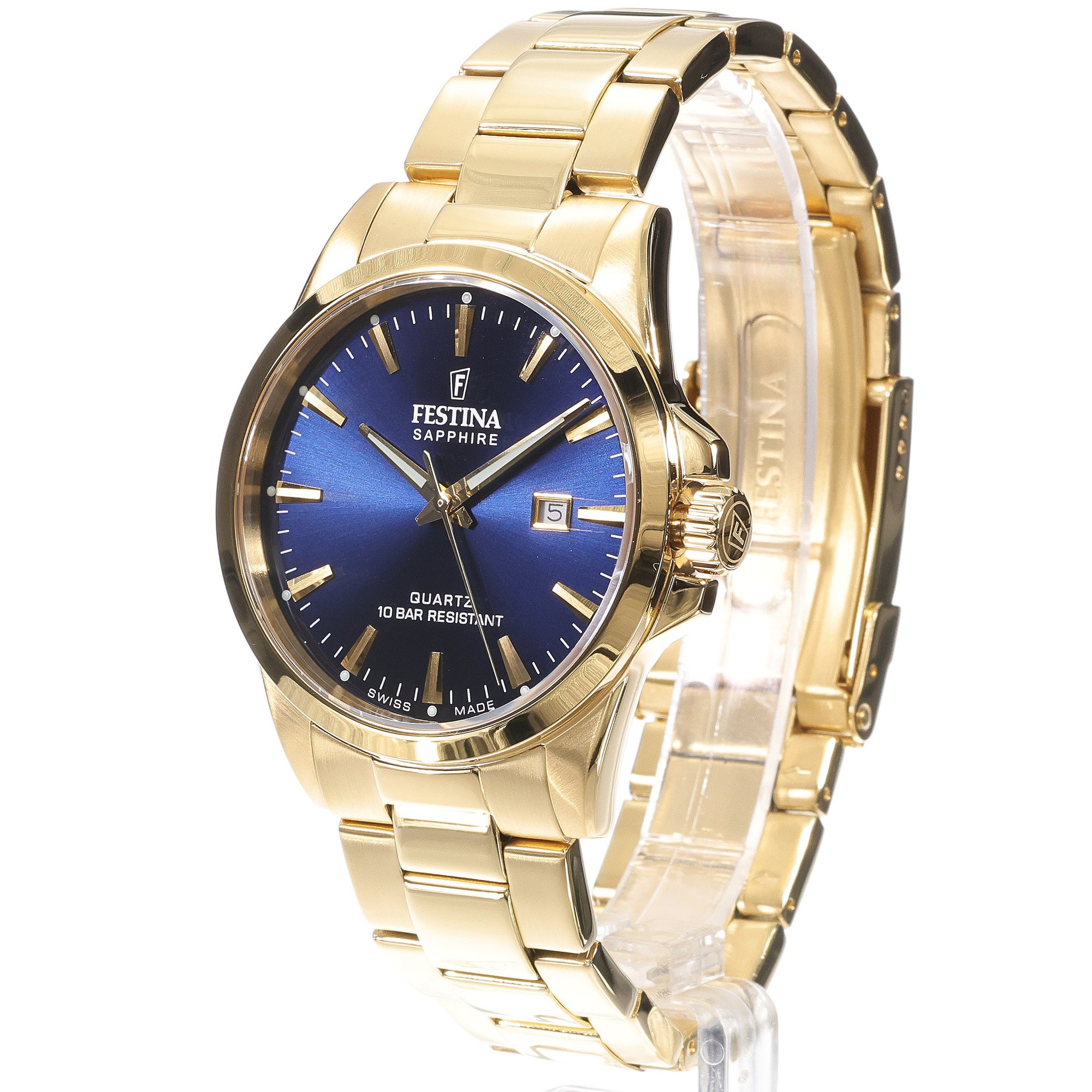 Festina F20044-3 zegarek złoty klasyczny Classic bransoleta - miniatura 2