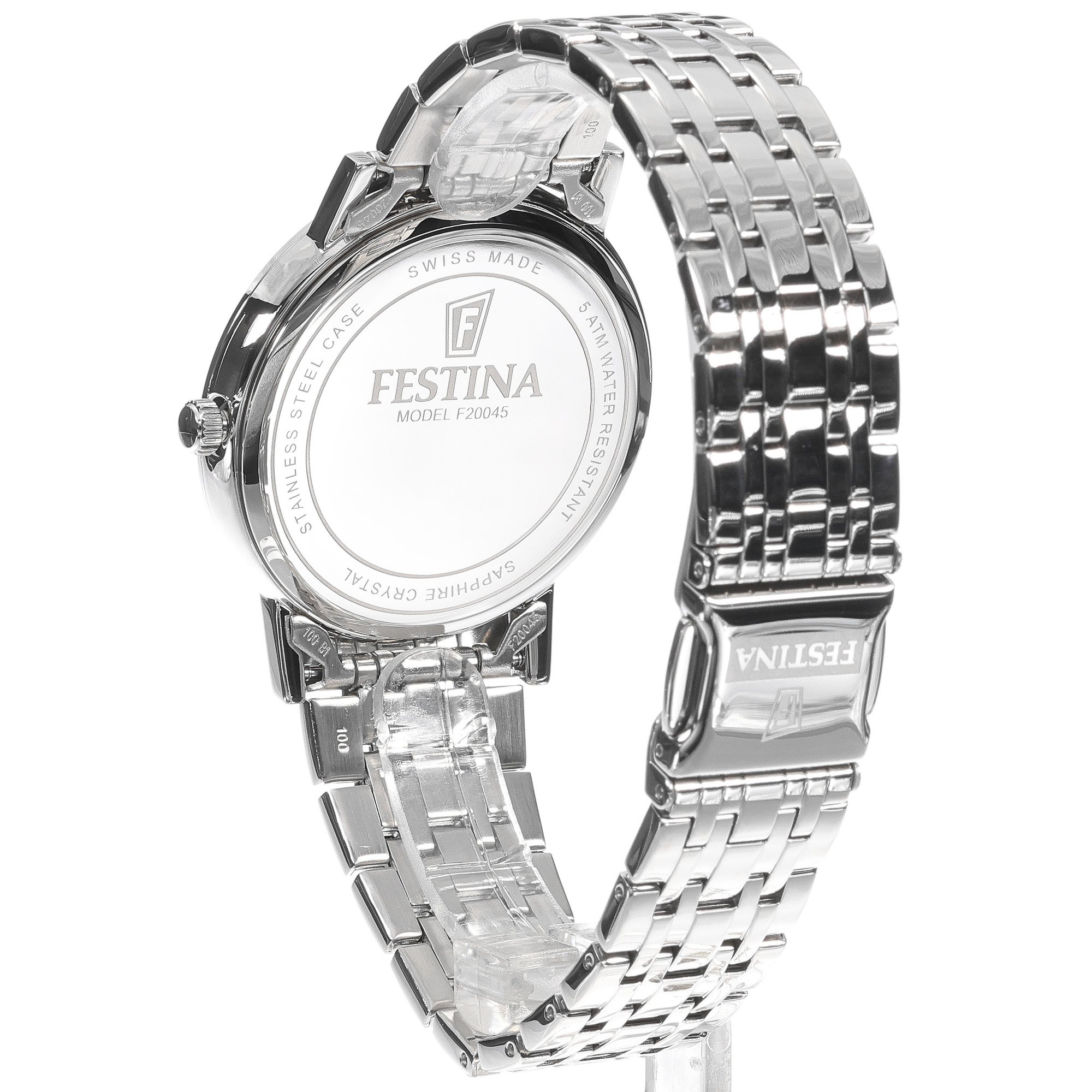 Festina F20045-2 męski zegarek Swiss Made bransoleta - miniatura 4