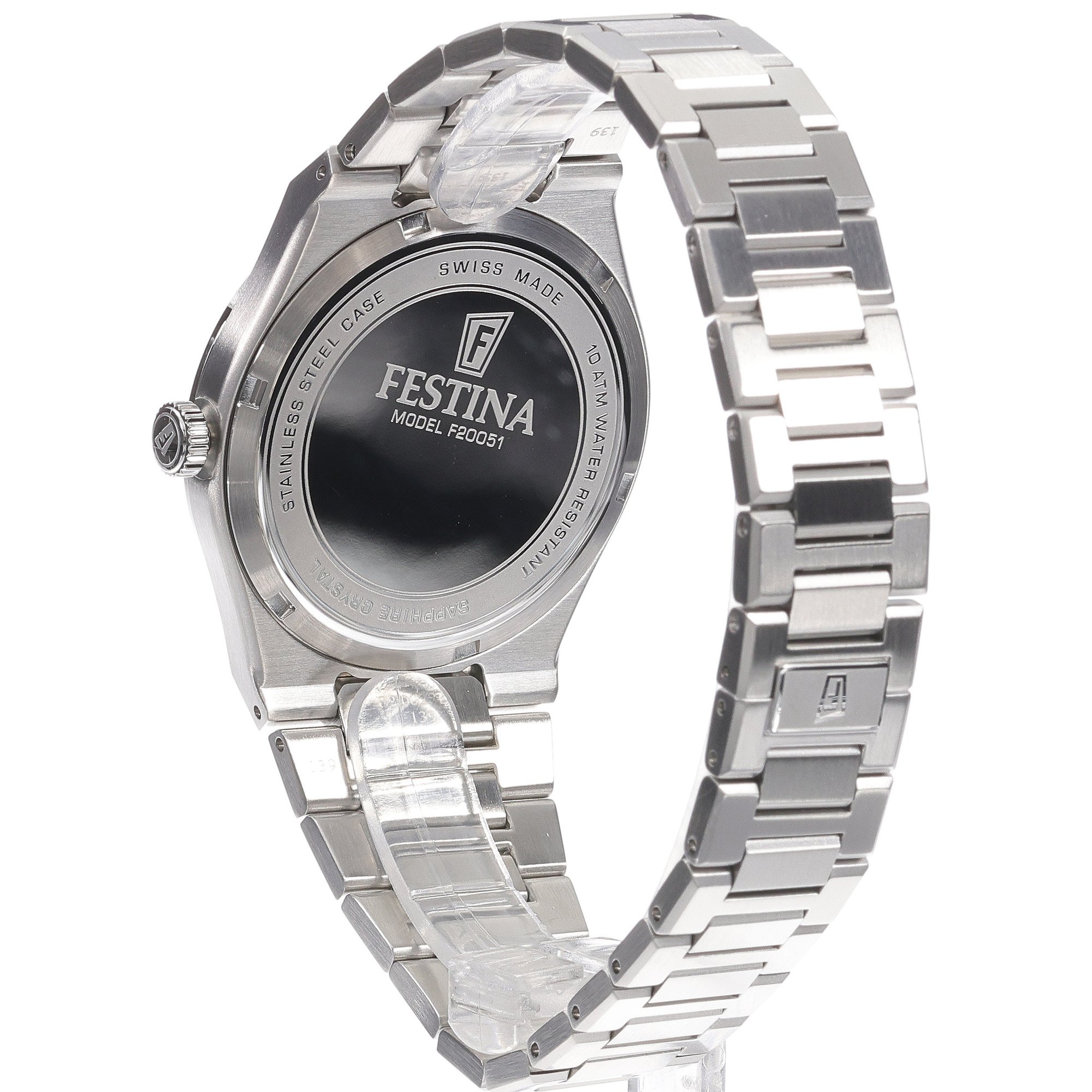 Festina F20051-1 męski zegarek Swiss Made bransoleta