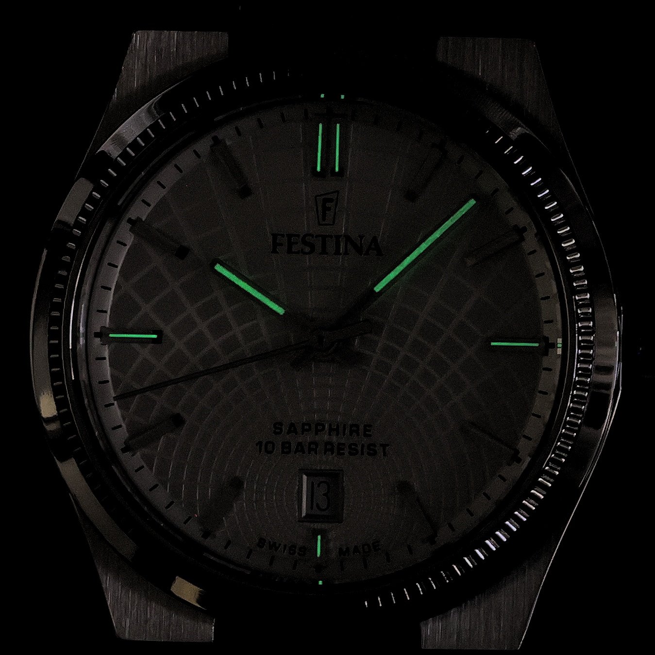 Festina F20051-1 zegarek srebrny klasyczny Swiss Made bransoleta