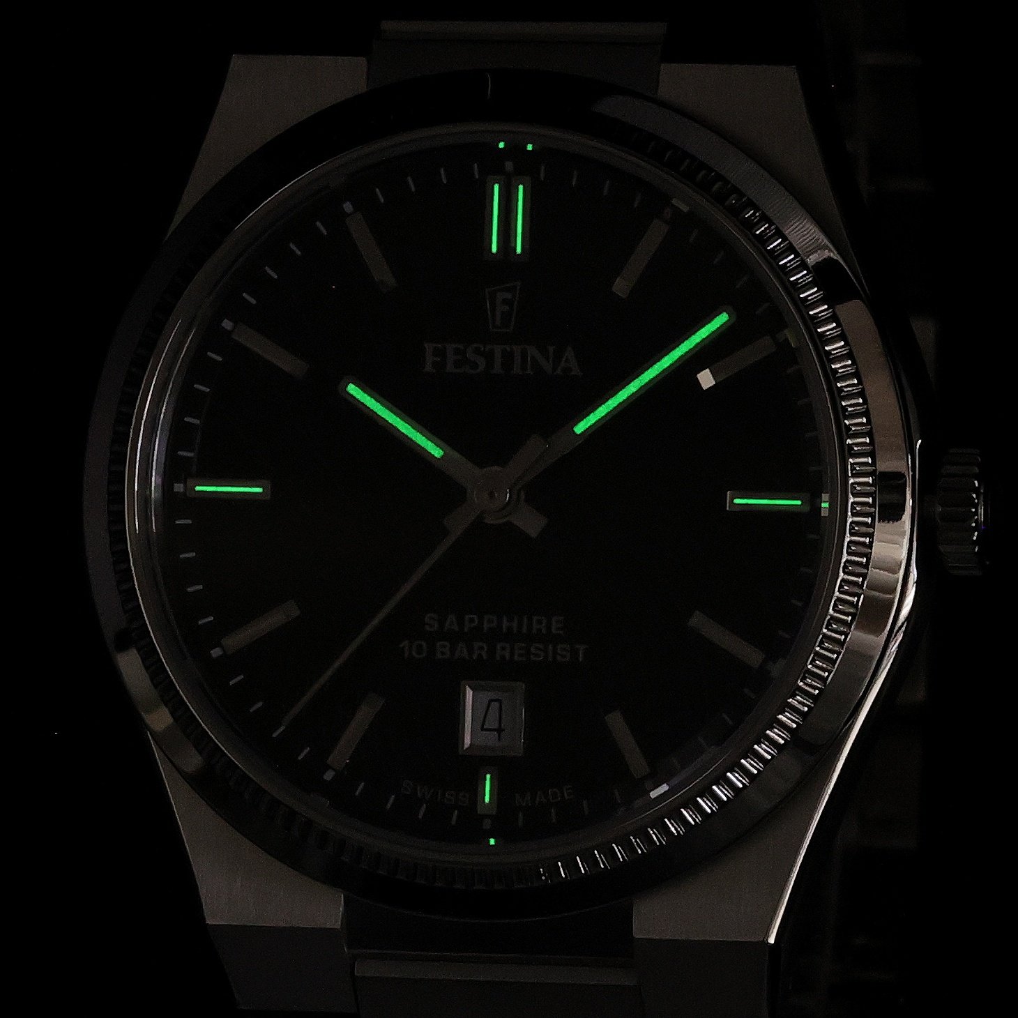 Festina F20051-6 zegarek srebrny klasyczny Swiss Made bransoleta - miniatura 5