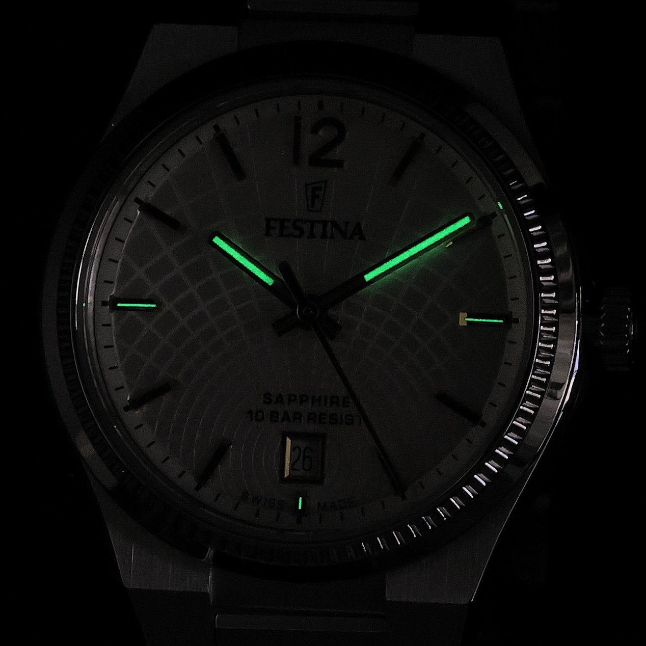 Festina F20052-2 zegarek srebrny klasyczny Swiss Made bransoleta - miniatura 5