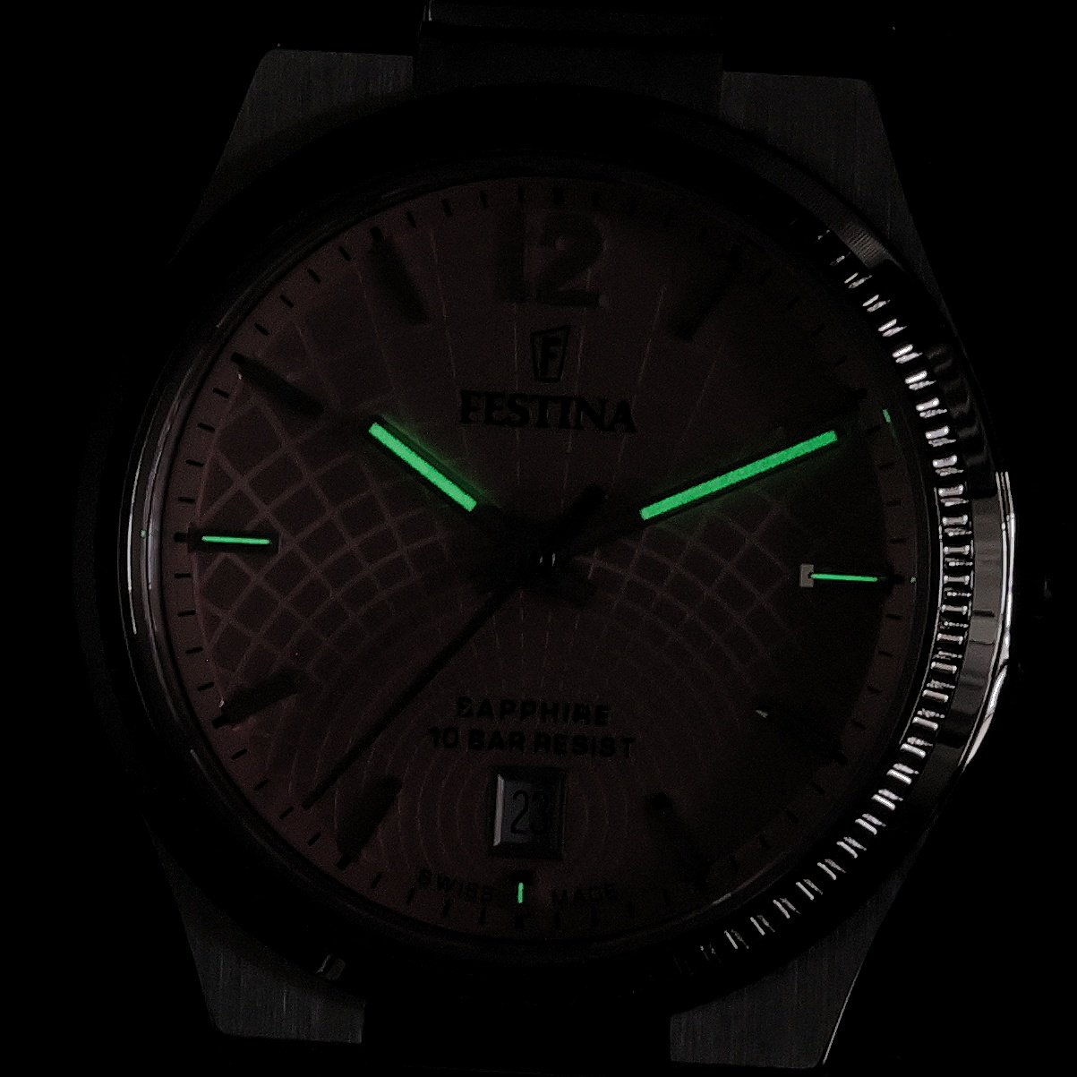 Festina F20052-3 zegarek srebrny klasyczny Swiss Made bransoleta - miniatura 5