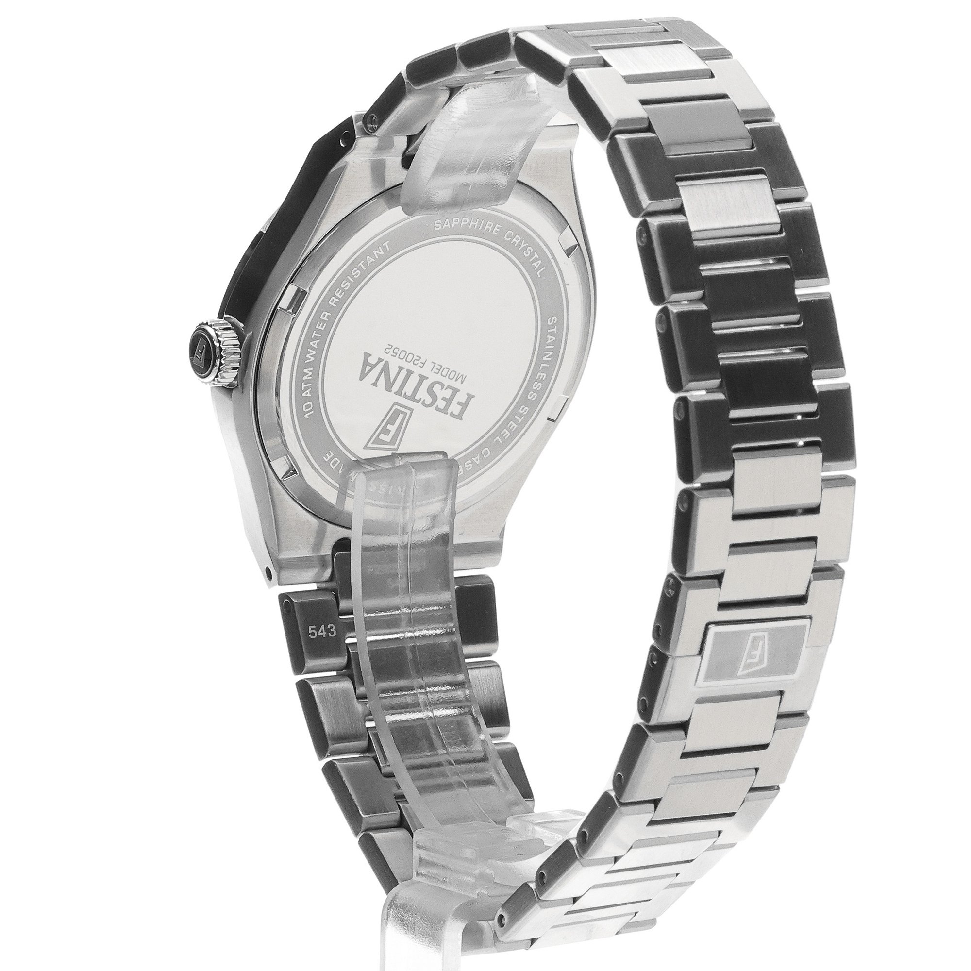 Festina F20052-9 zegarek srebrny klasyczny Swiss Made bransoleta - miniatura 4