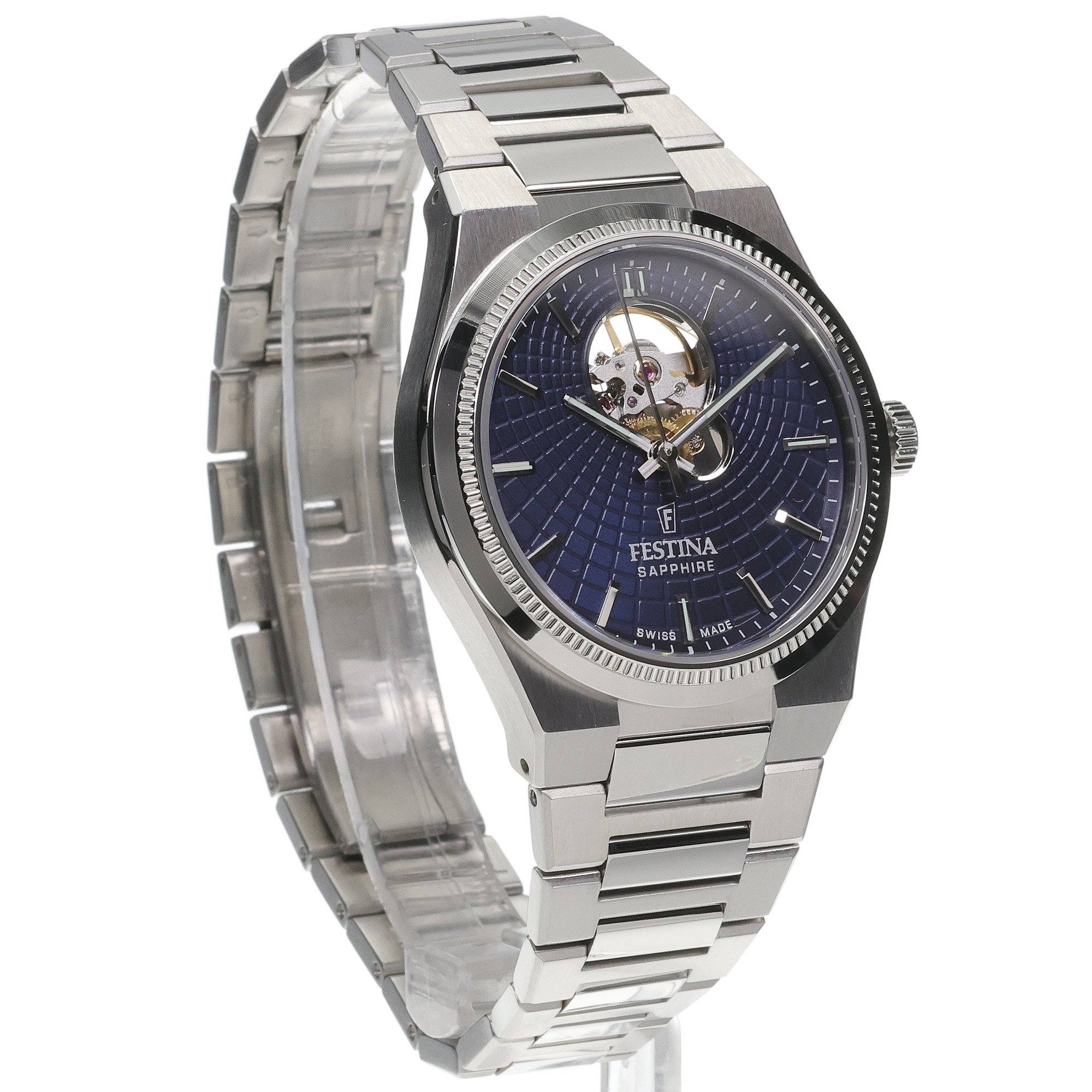 Festina F20053-2 zegarek srebrny klasyczny Swiss Made bransoleta - miniatura 3