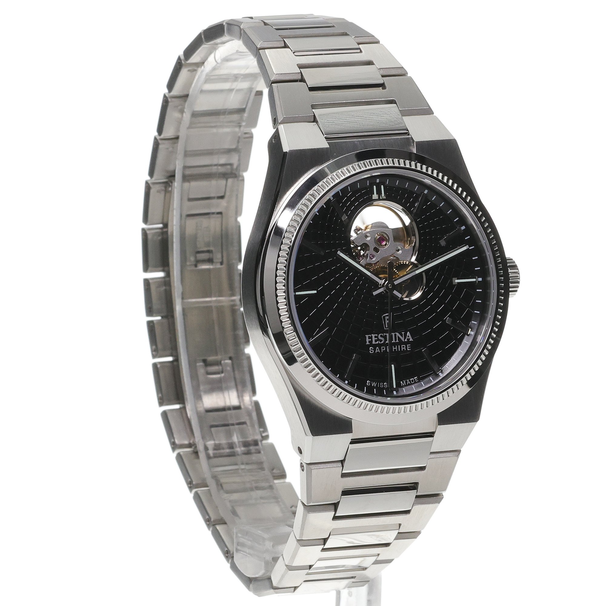 Festina F20053-4 zegarek srebrny klasyczny Swiss Made bransoleta - miniatura 3