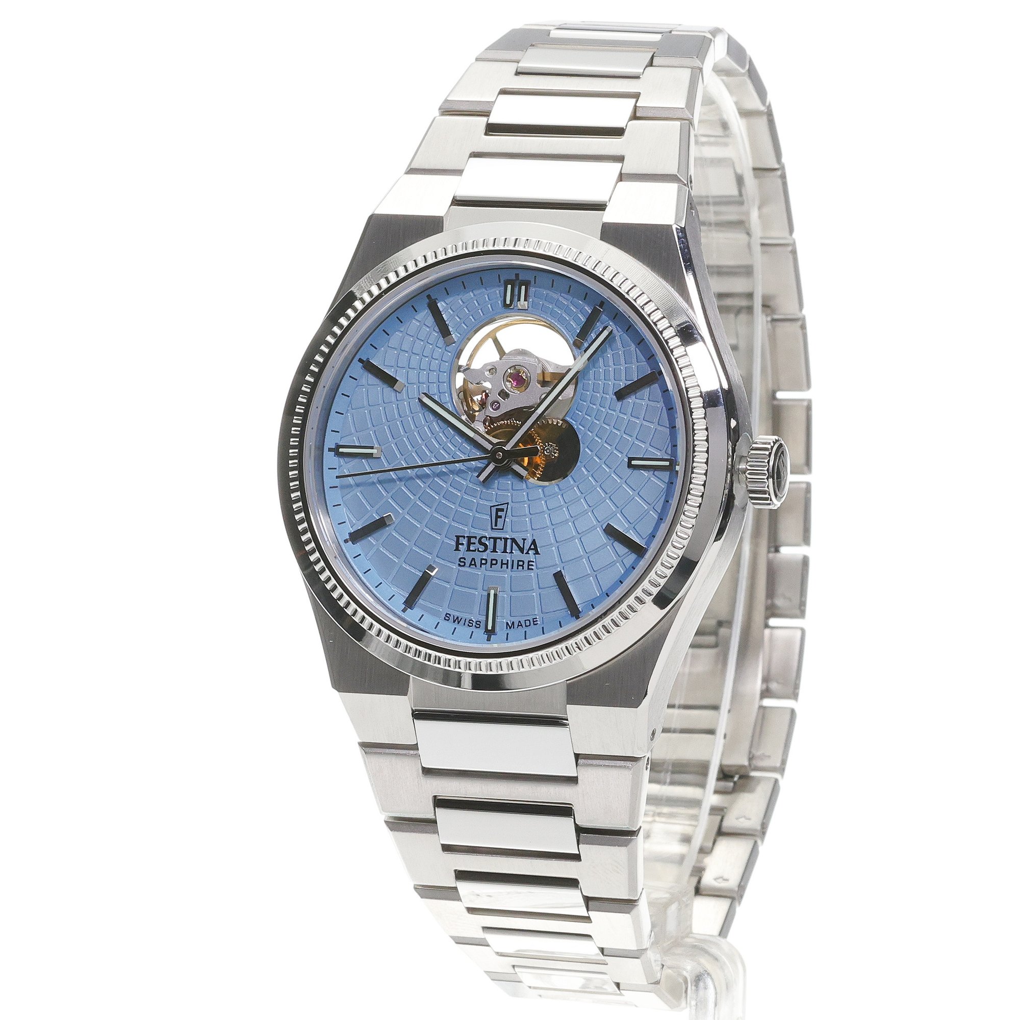 Festina F20053-5 Swiss Made Rive Swiss Made Automatic zegarek męski klasyczny szafirowe - miniatura 2