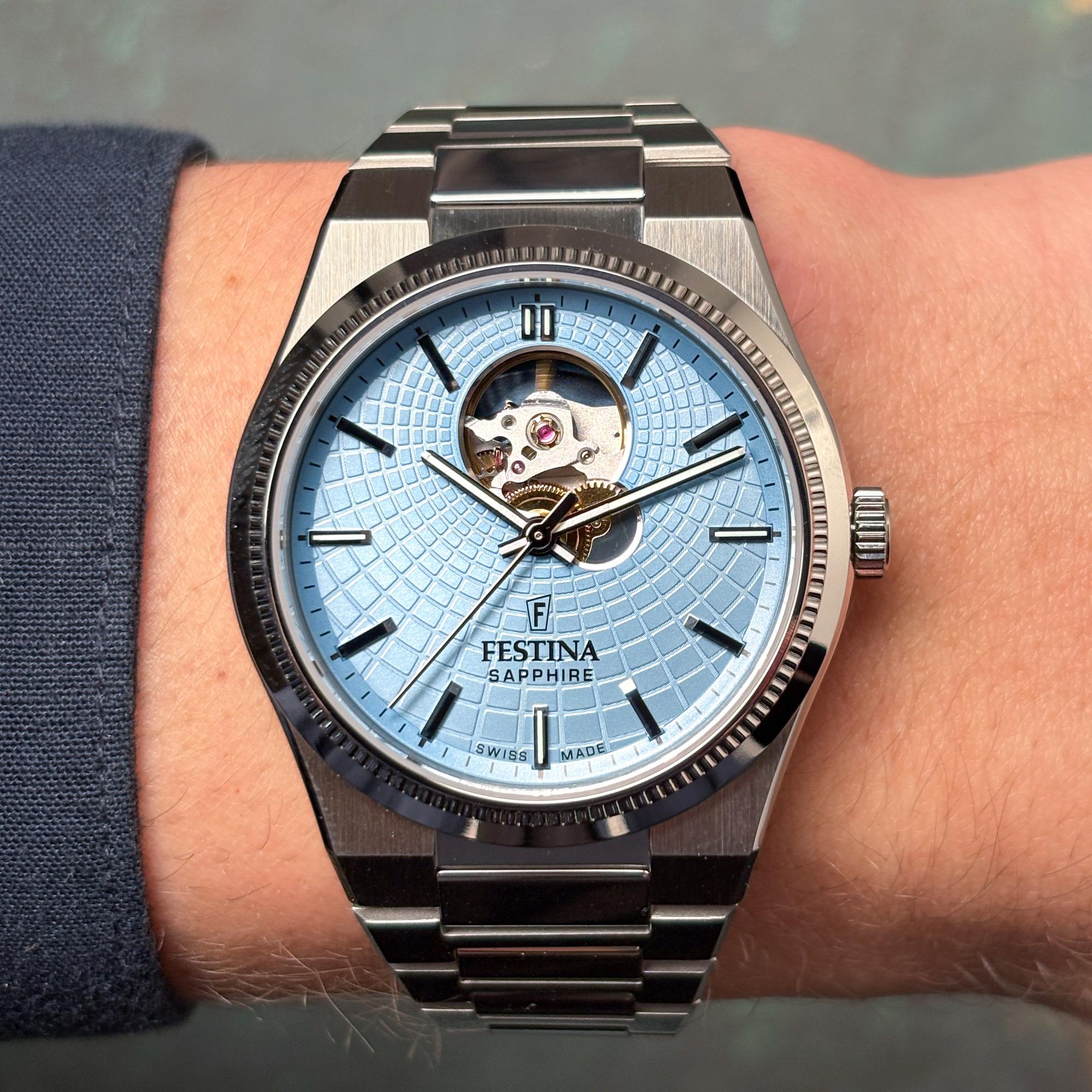 Festina F20053-5 zegarek srebrny klasyczny Swiss Made bransoleta - miniatura 8