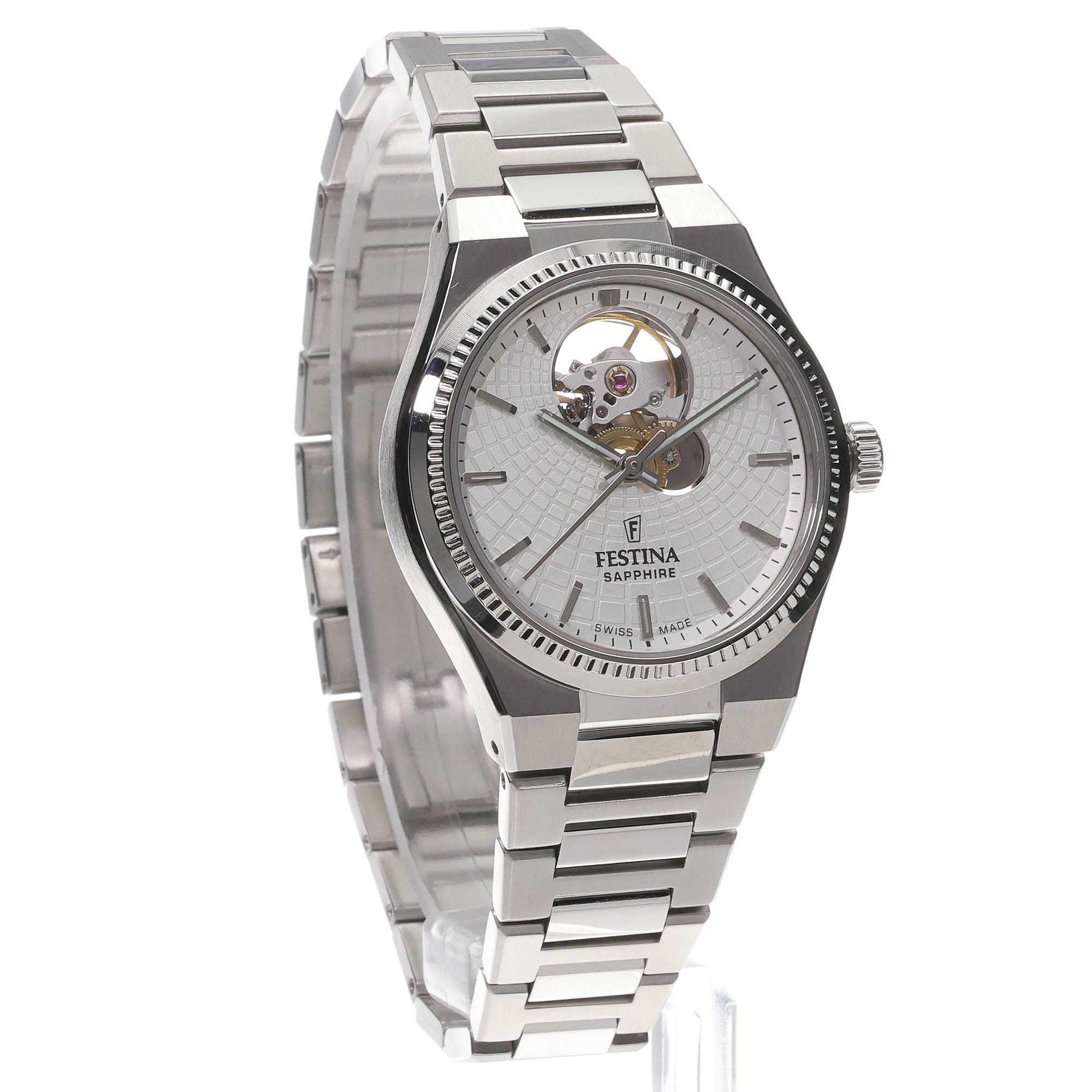 Festina F20054-1 zegarek srebrny klasyczny Automatic bransoleta