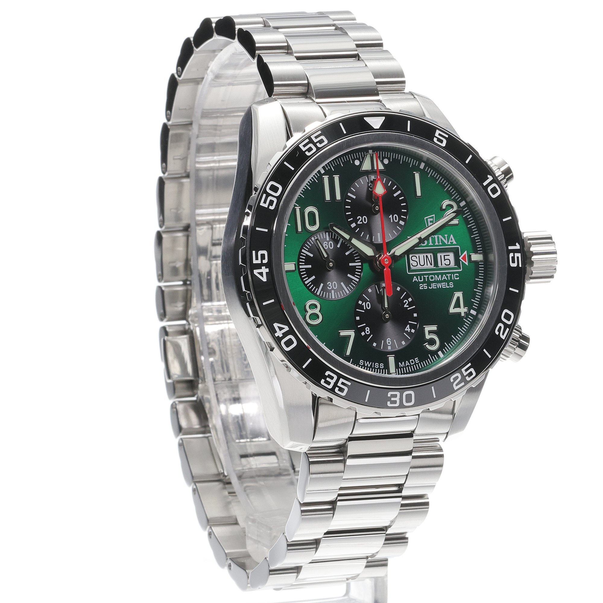 Festina F20055-2 zegarek srebrny sportowy Automatic bransoleta - miniatura 3