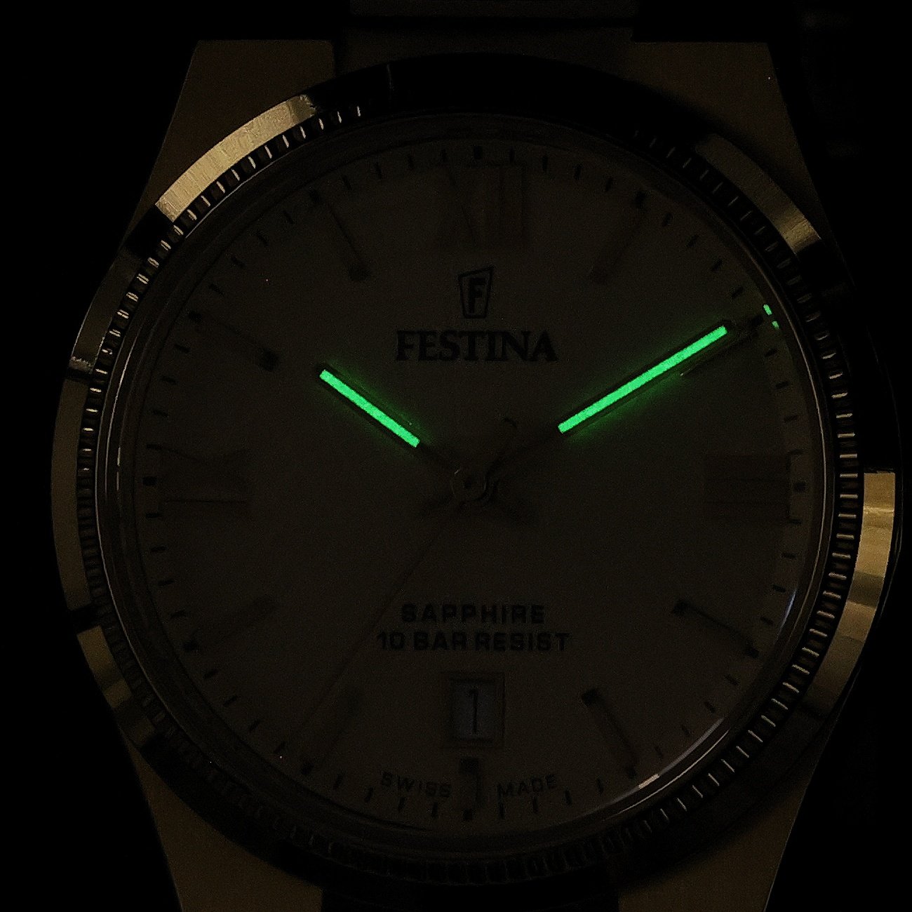 Festina F20057-2 zegarek złoty klasyczny Swiss Made bransoleta
