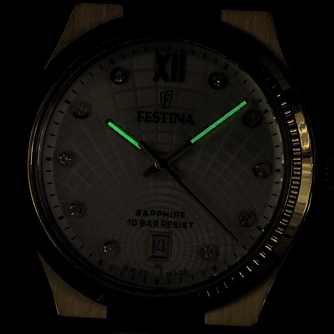 Festina F20058-1 zegarek złoty klasyczny Swiss Made bransoleta