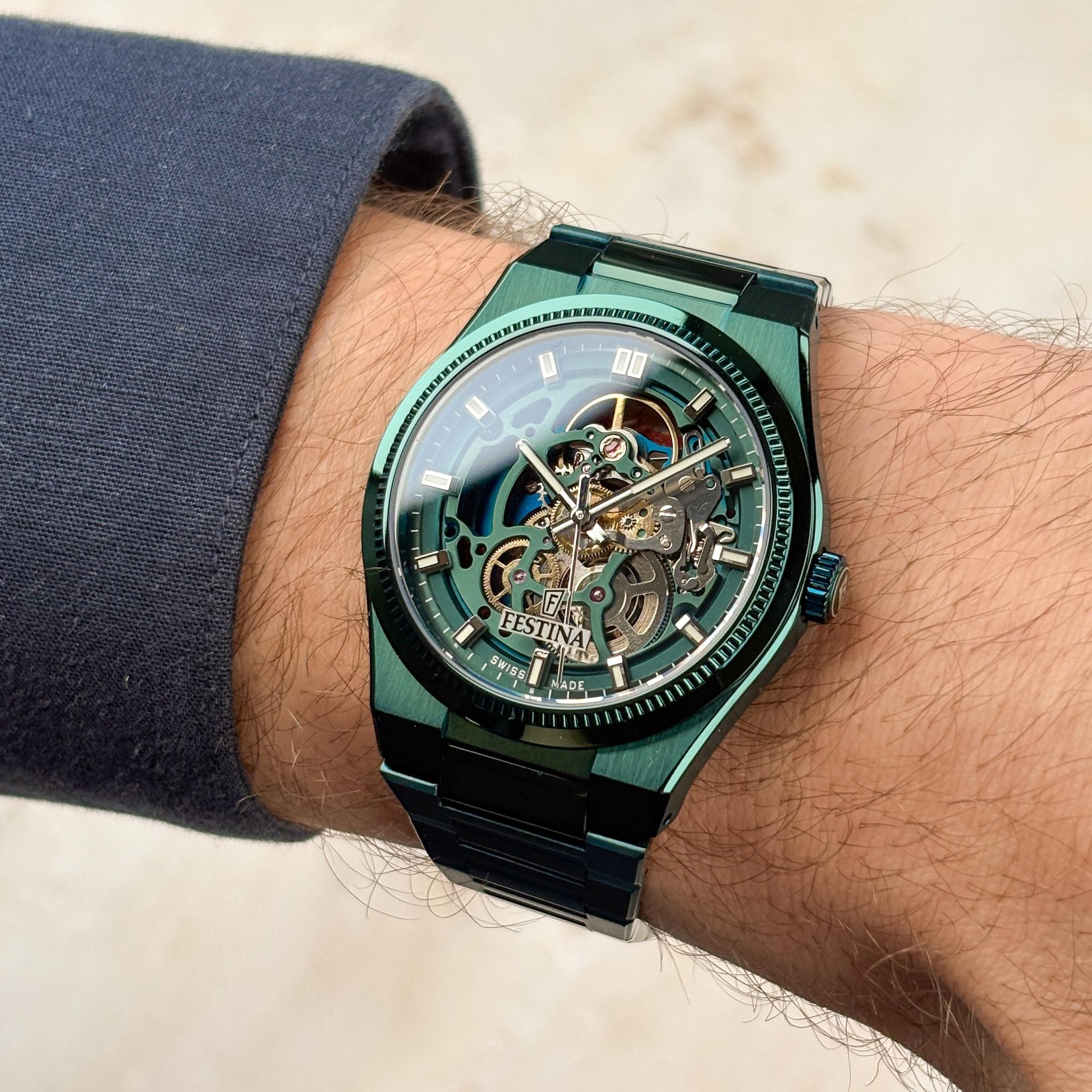 Festina F20072-1 Automatic sportowy zegarek zielony - miniatura 9