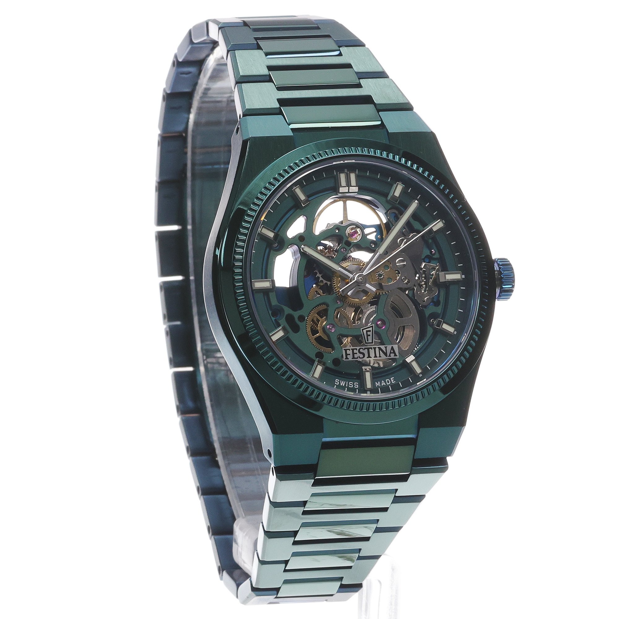 Festina F20072-1 zegarek zielony sportowy Automatic bransoleta - miniatura 3