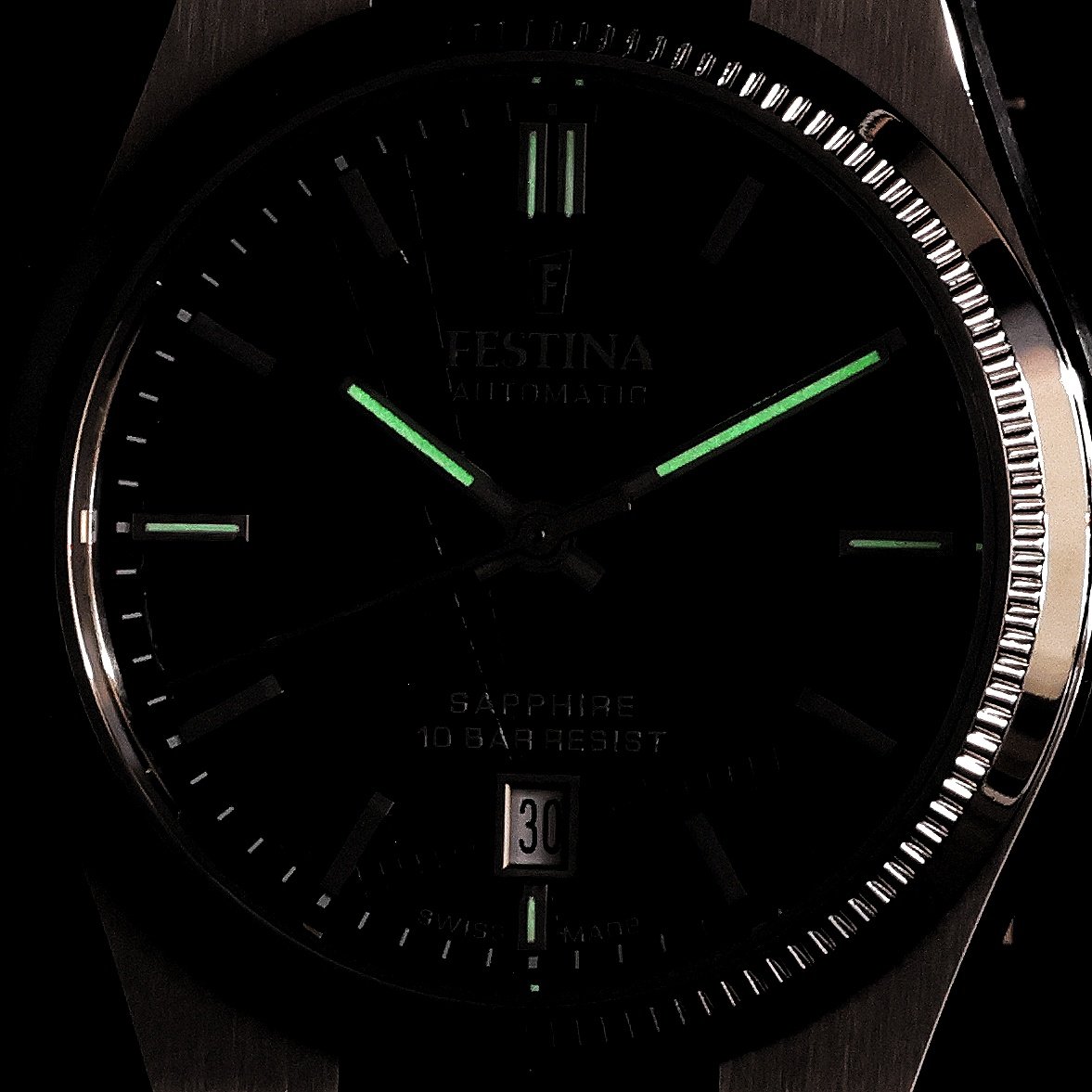Festina F20083-3 zegarek srebrny klasyczny Automatic bransoleta