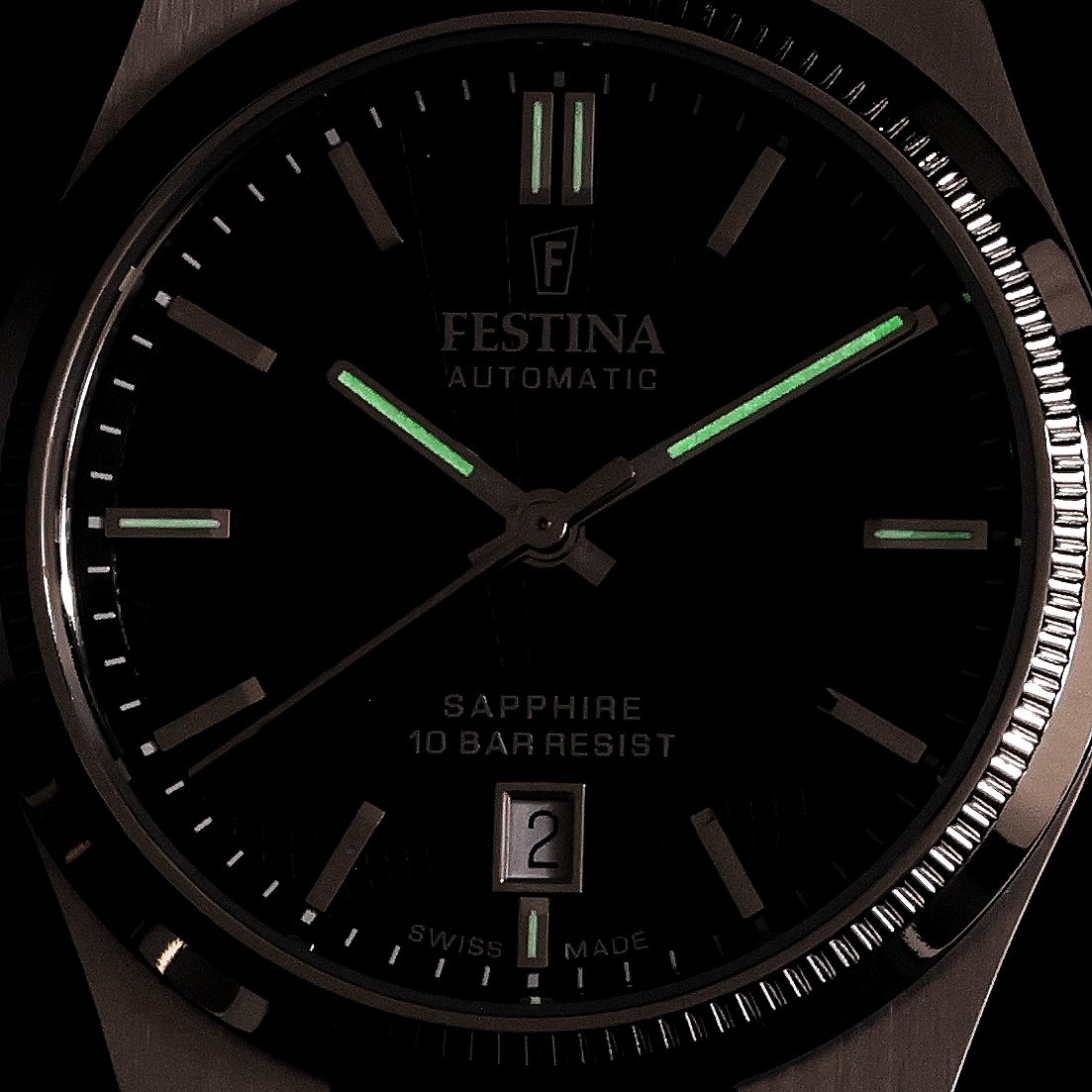 Festina F20083-4 zegarek srebrny klasyczny Automatic bransoleta