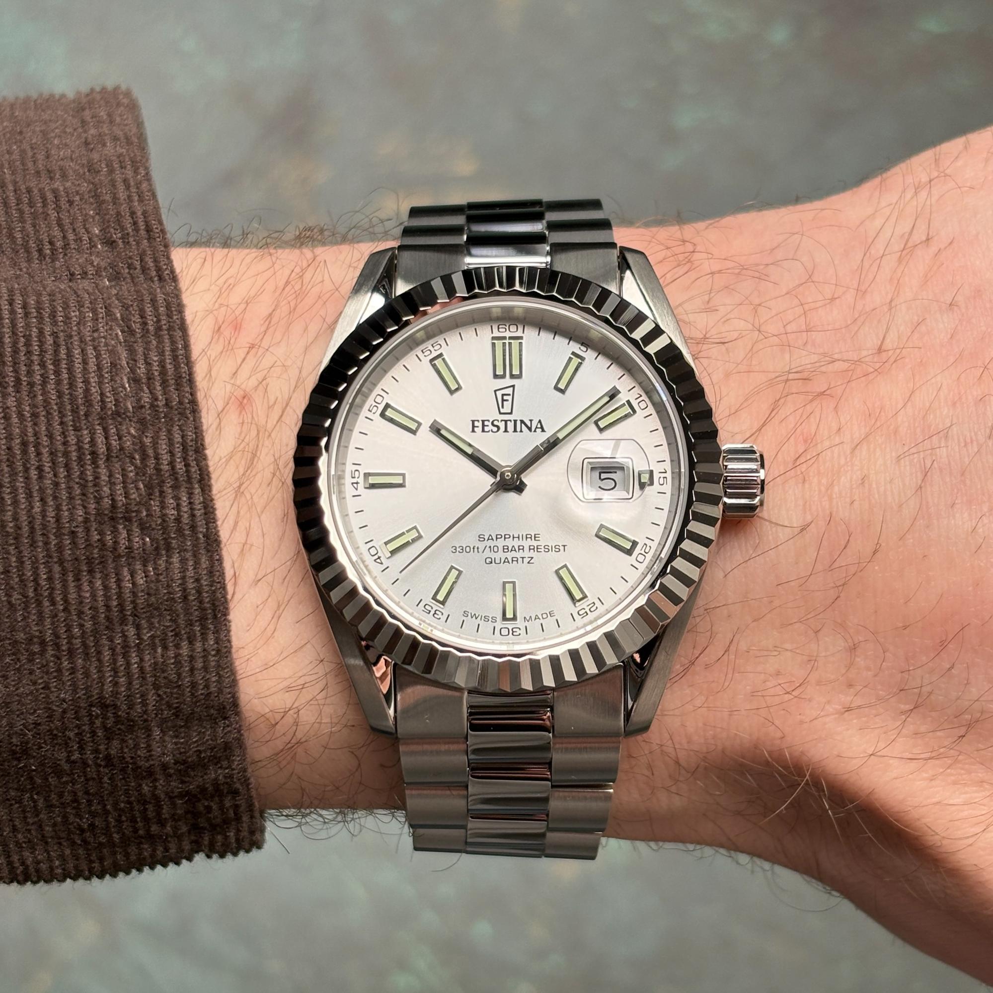 Festina F20084-A zegarek męski klasyczny Swiss Made bransoleta