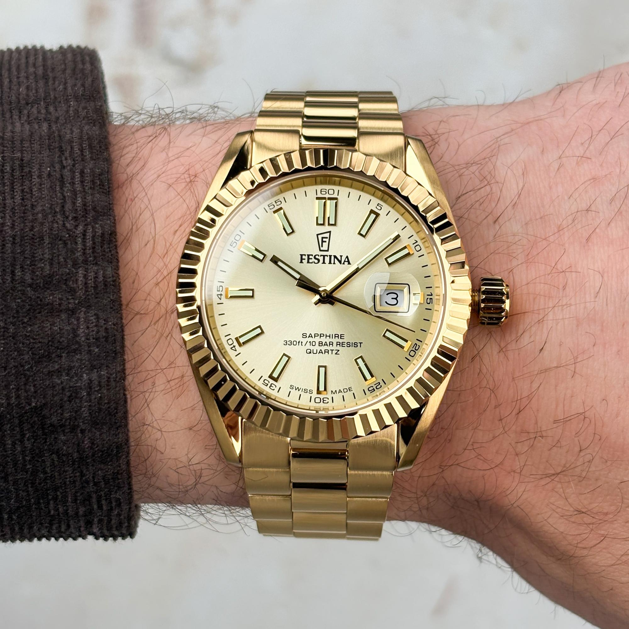 Festina F20086-A Swiss Made Classic Swiss Made zegarek męski klasyczny szafirowe