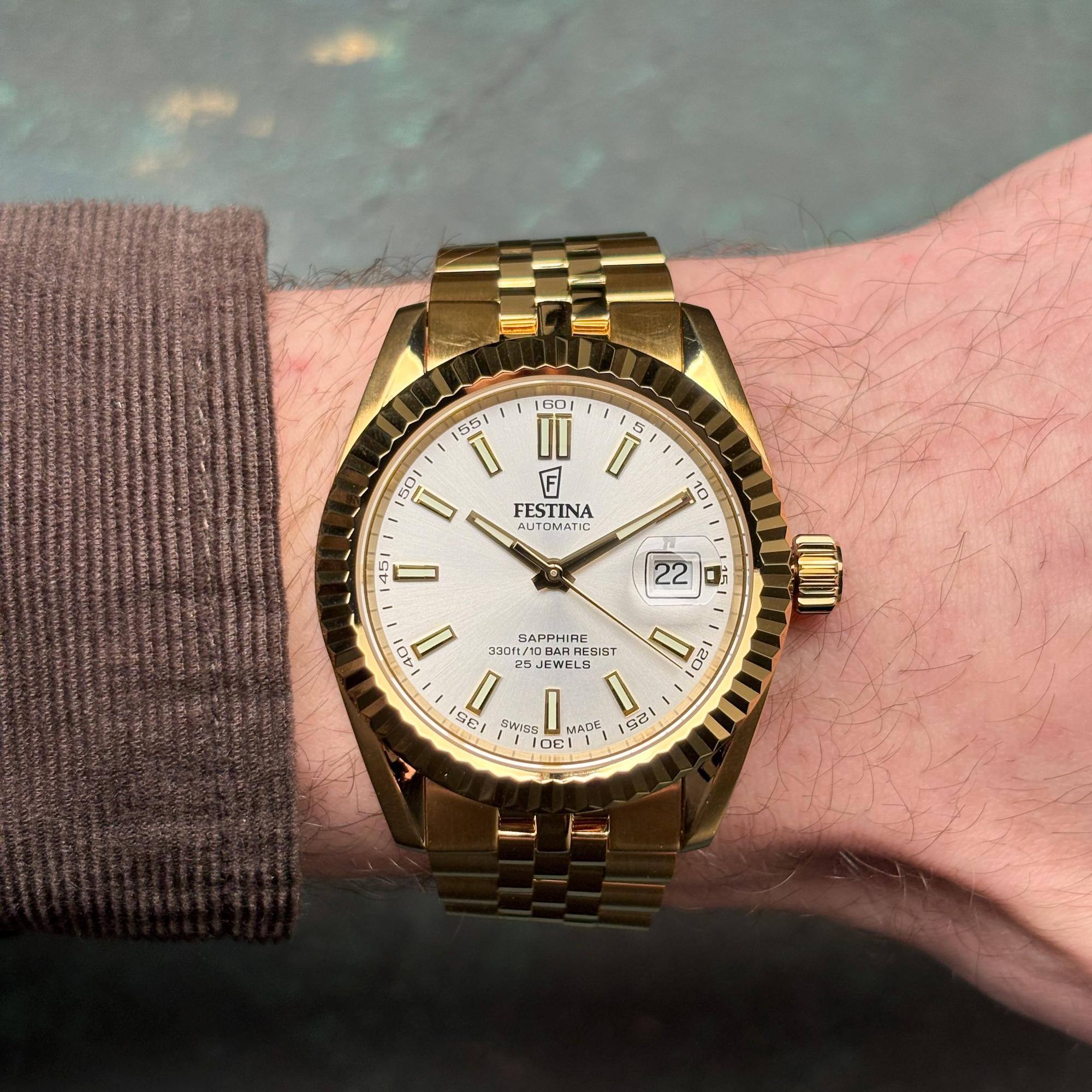 Festina F20092-1 zegarek męski klasyczny Swiss Made bransoleta