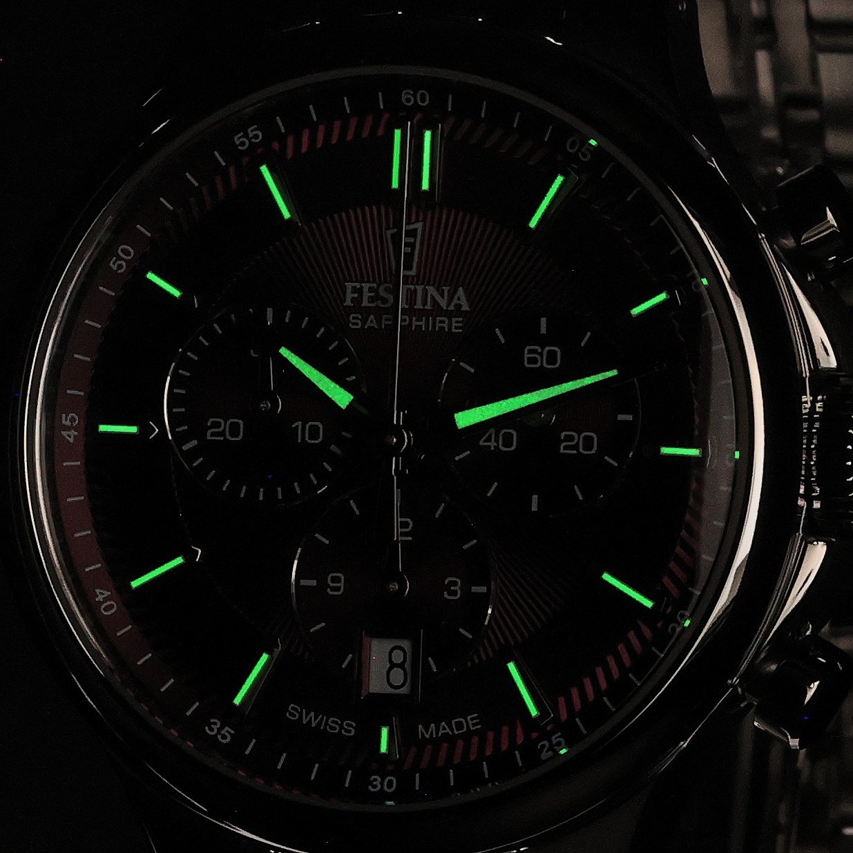 Festina F20093-5 Swiss Made Swiss Made Chrono zegarek męski klasyczny szafirowe - miniatura 5