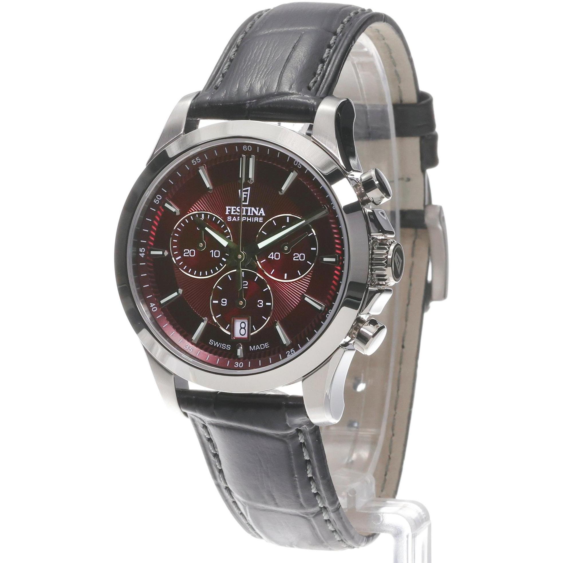 Festina F20094-6 Swiss Made Swiss Made Chrono zegarek męski klasyczny szafirowe - miniatura 2