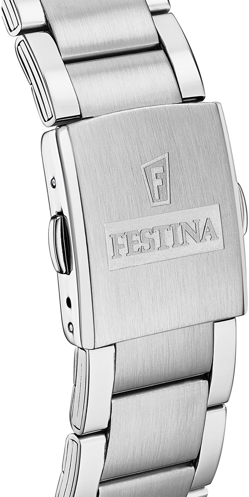 Festina F20343-8 zegarek srebrny klasyczny Chronograf bransoleta - miniatura 2
