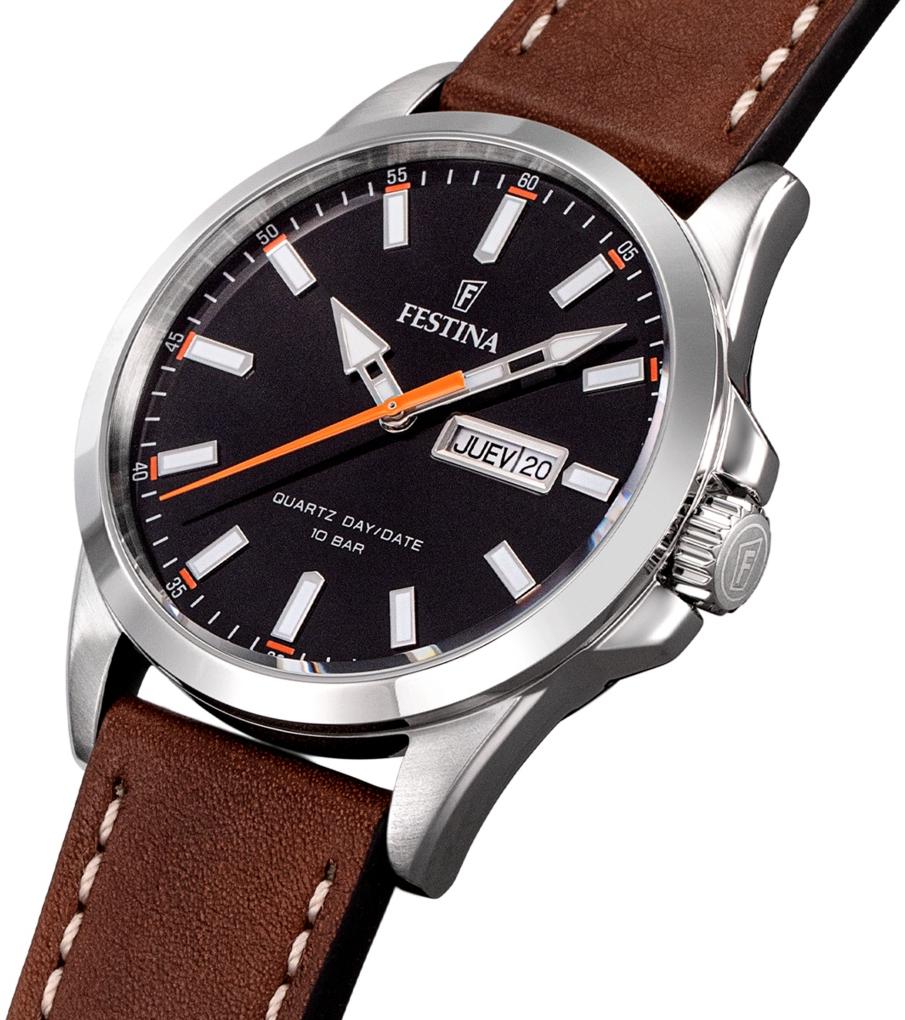 Festina F20358-2 zegarek srebrny klasyczny Classic pasek - miniatura 3