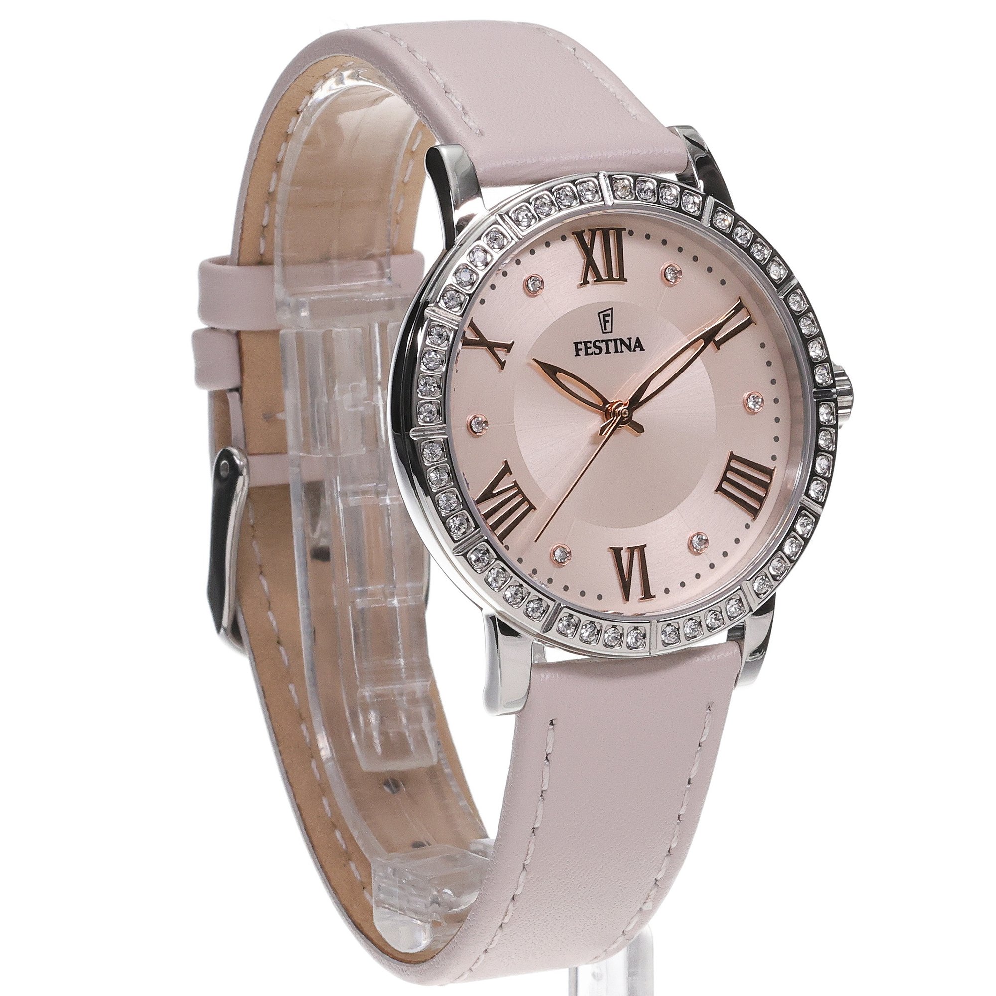 Festina F20412-2 zegarek beżowy klasyczny Boyfriend pasek - miniatura 3