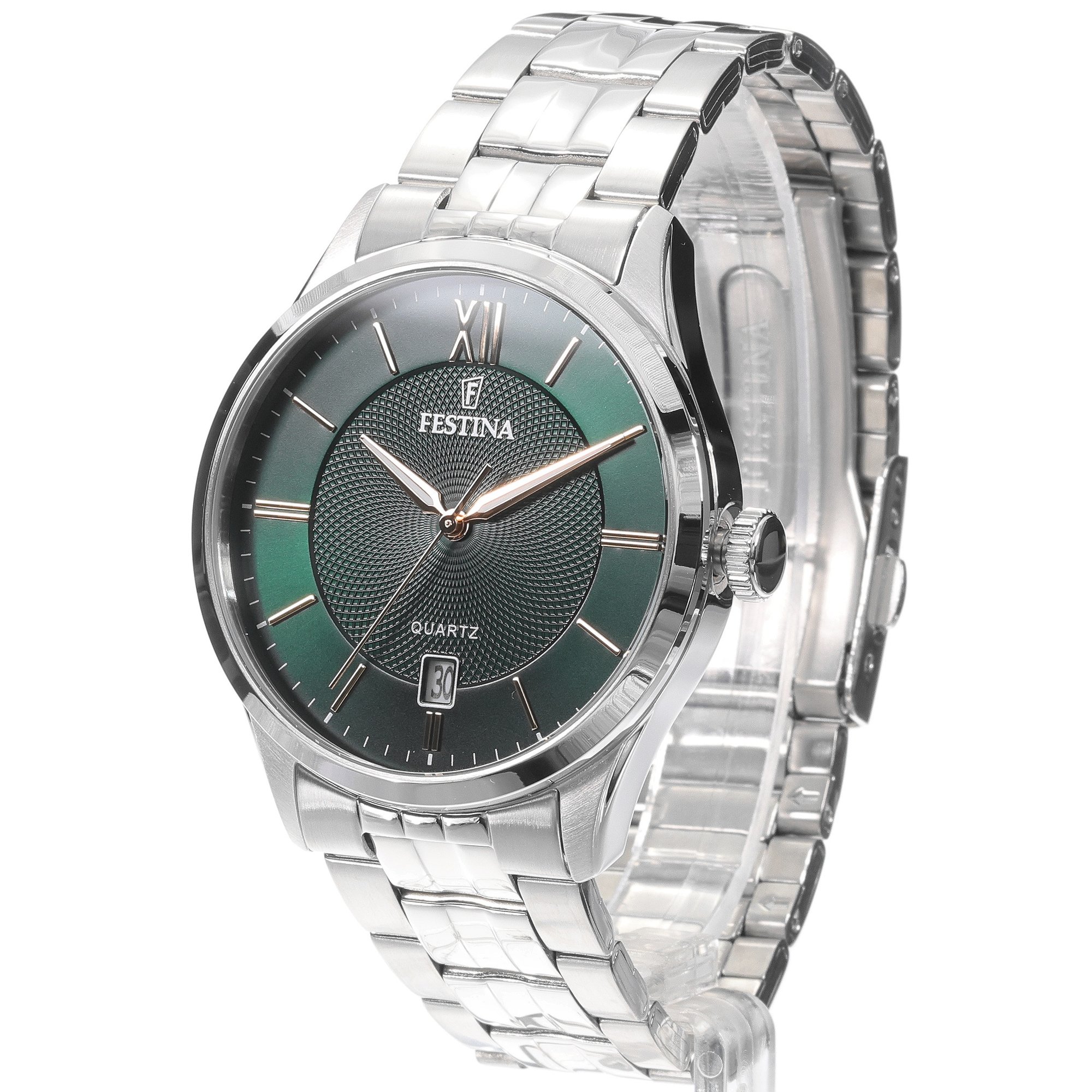Festina F20425-7 zegarek srebrny klasyczny Classic bransoleta - miniatura 2