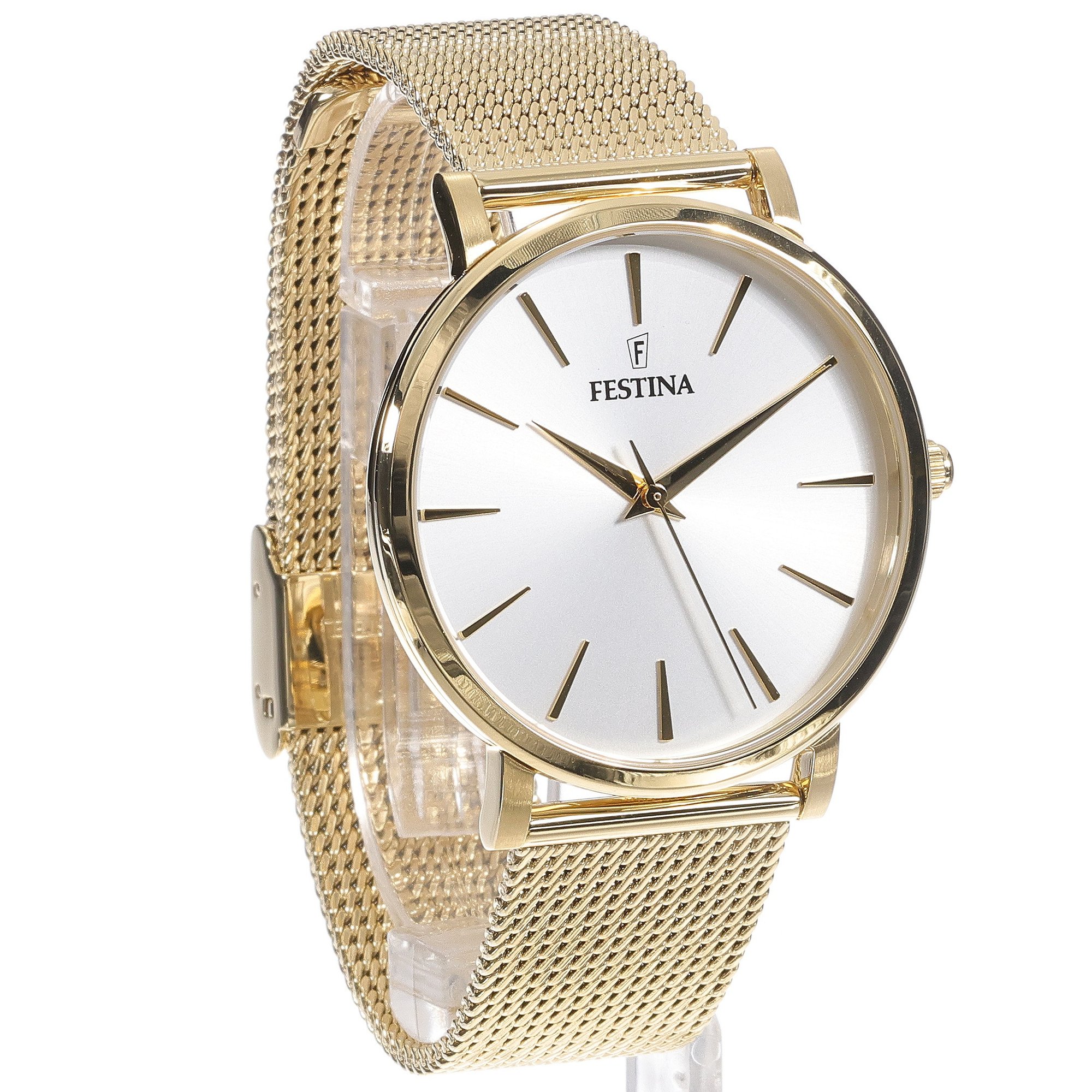 Festina F20476-1 zegarek złoty klasyczny Boyfriend bransoleta - miniatura 4