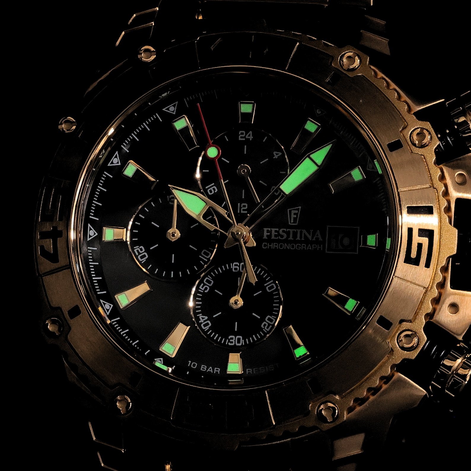 Festina F20492-4 Prestige Chronograph Chronograf sportowy zegarek złoty