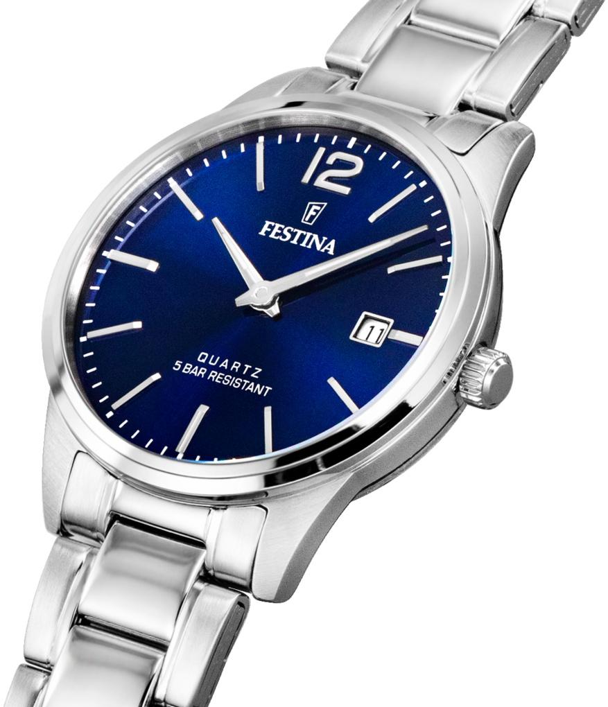 Festina F20509-3 zegarek srebrny klasyczny Classic bransoleta - miniatura 3