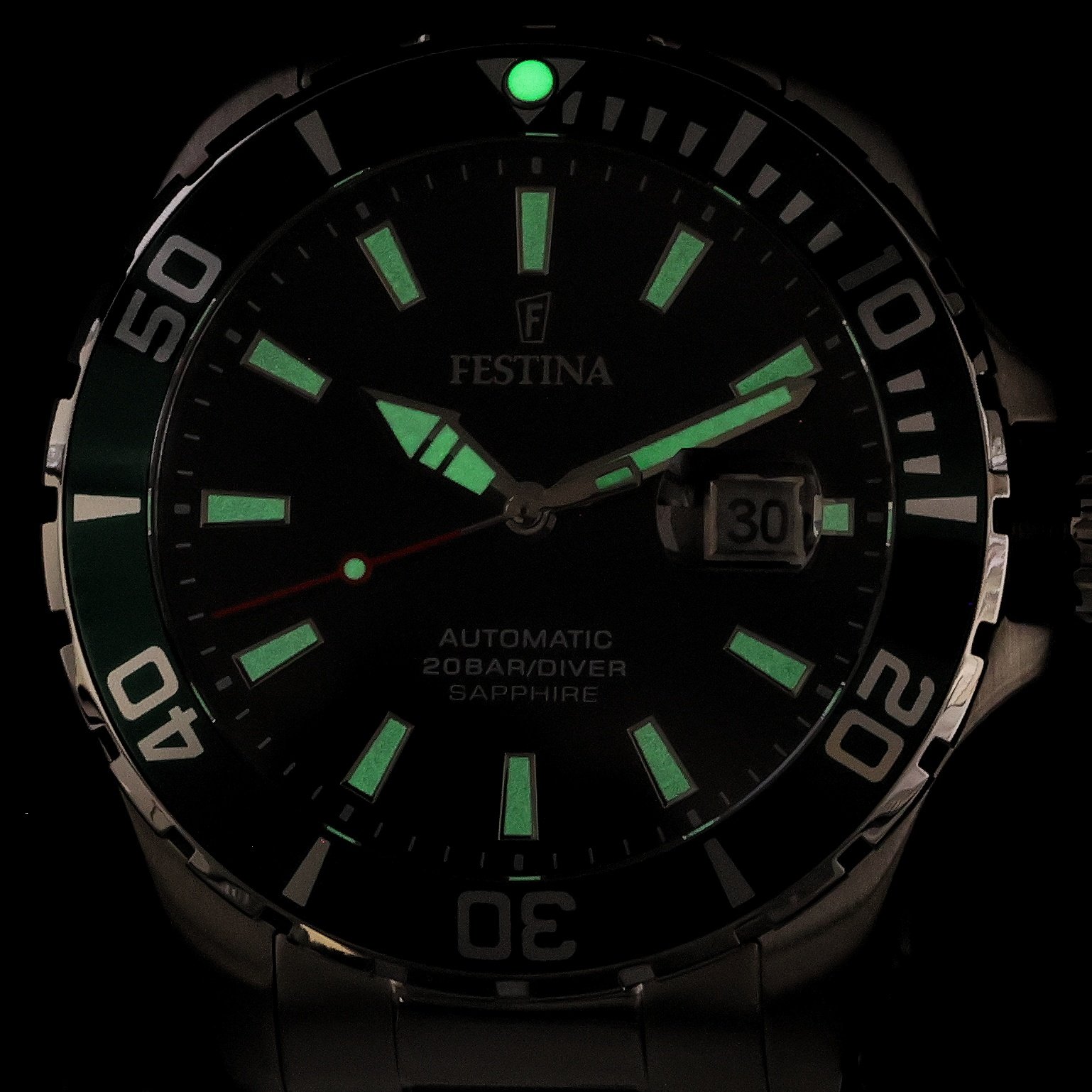 Festina F20531-2 Diver Sapphire Automatic Sport sportowy zegarek srebrny - miniatura 7