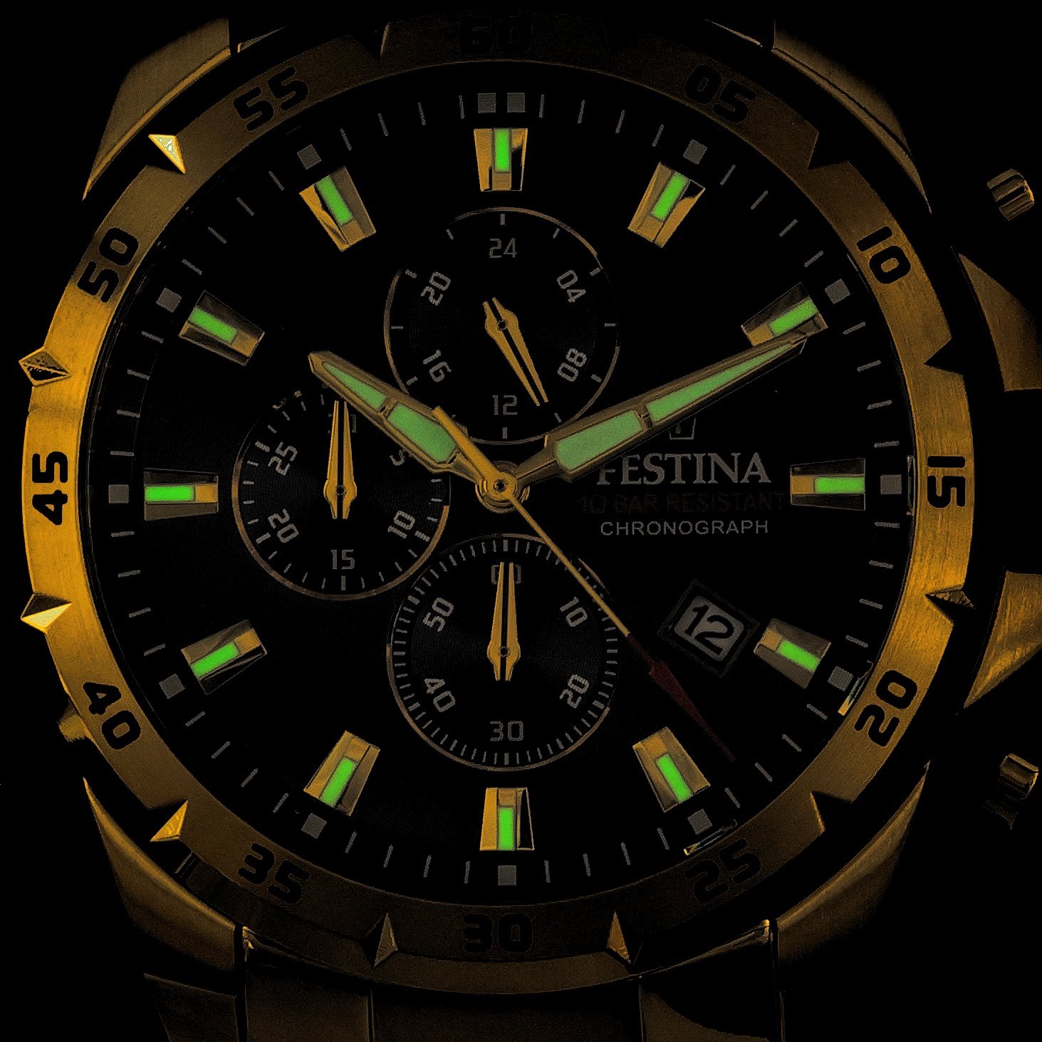 Festina F20541-2 Chrono Sport Chronograf sportowy zegarek złoty - miniatura 5