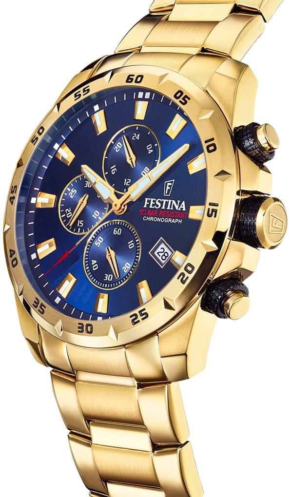 Festina F20541-2 Chrono Sport Chronograf sportowy zegarek złoty - miniatura 7