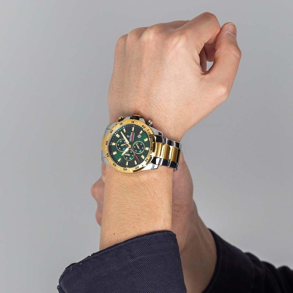 Festina F20562-3 zegarek srebrny sportowy Chronograf bransoleta - miniatura 5