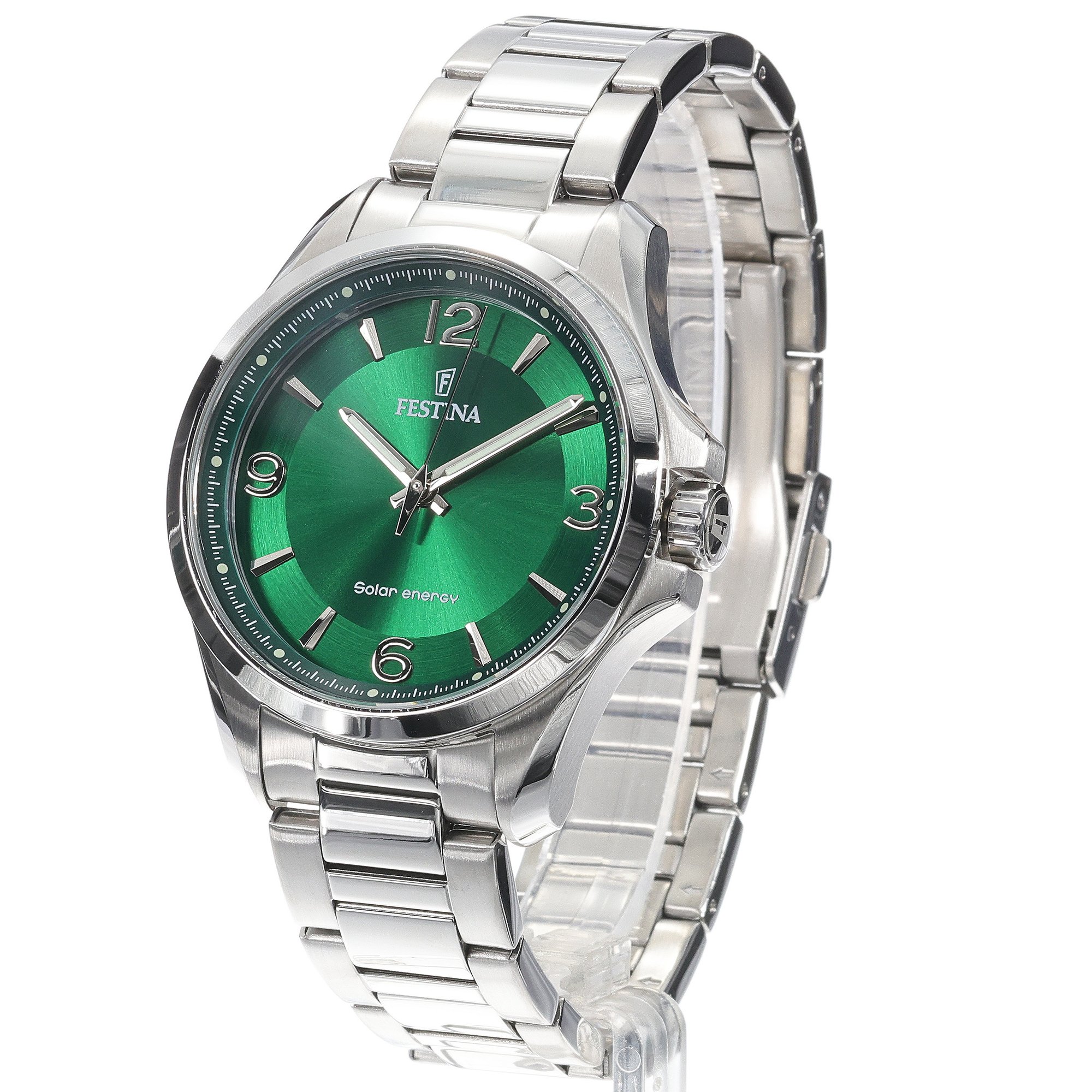 Festina F20656-3 zegarek srebrny klasyczny Solar Energy bransoleta - miniatura 2