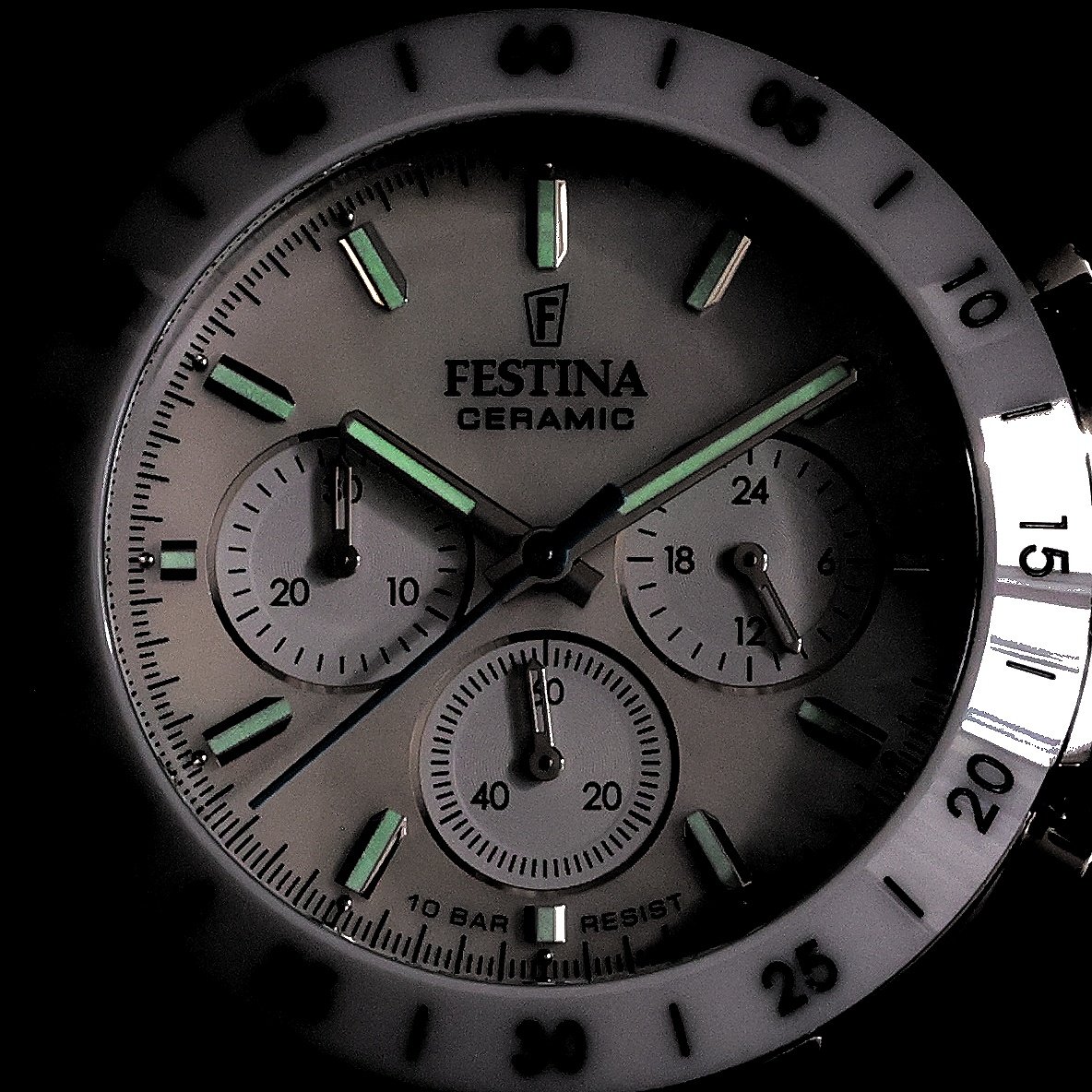 Festina F20693-1 zegarek srebrny sportowy Ceramic bransoleta - miniatura 5