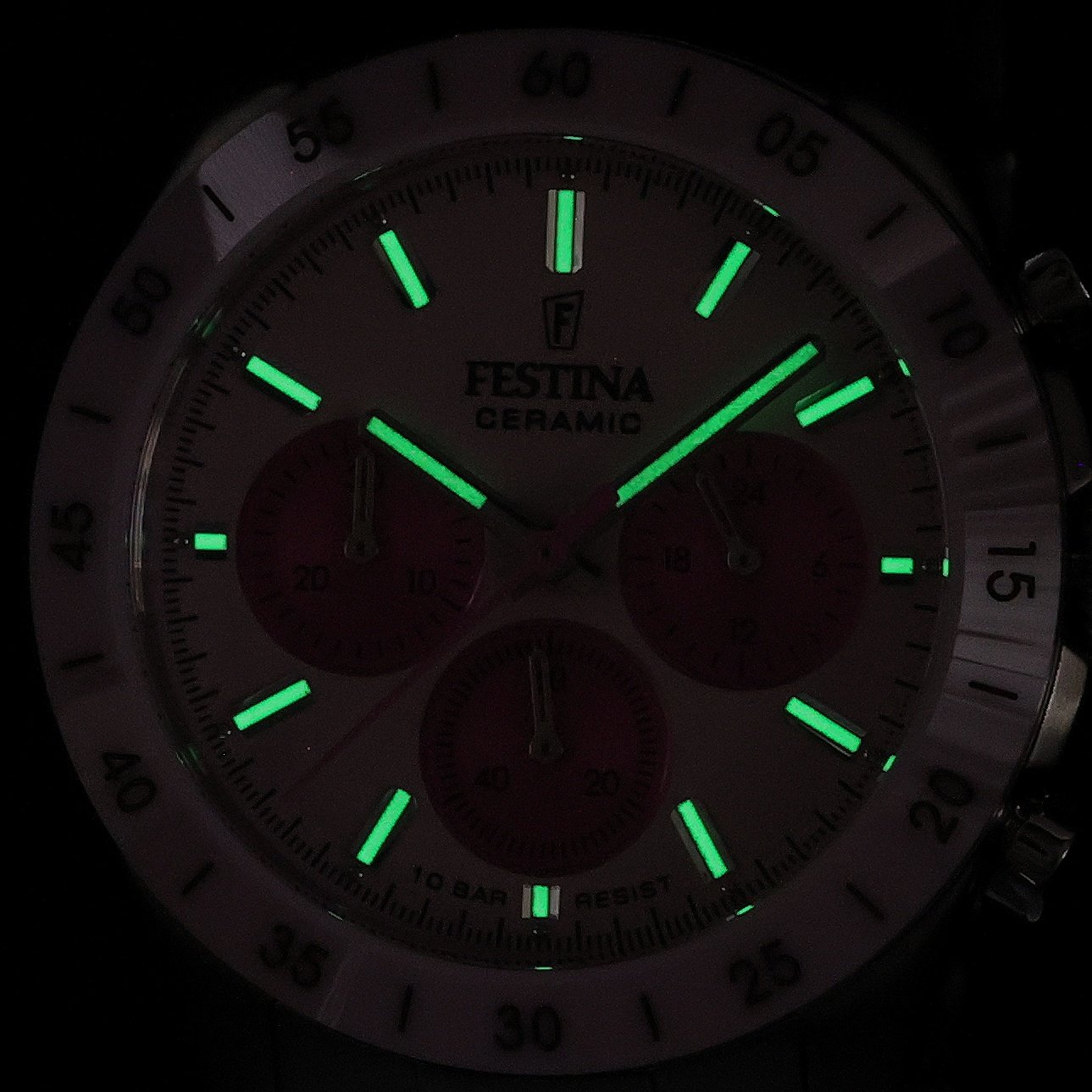Festina F20693-2 zegarek srebrny sportowy Ceramic bransoleta