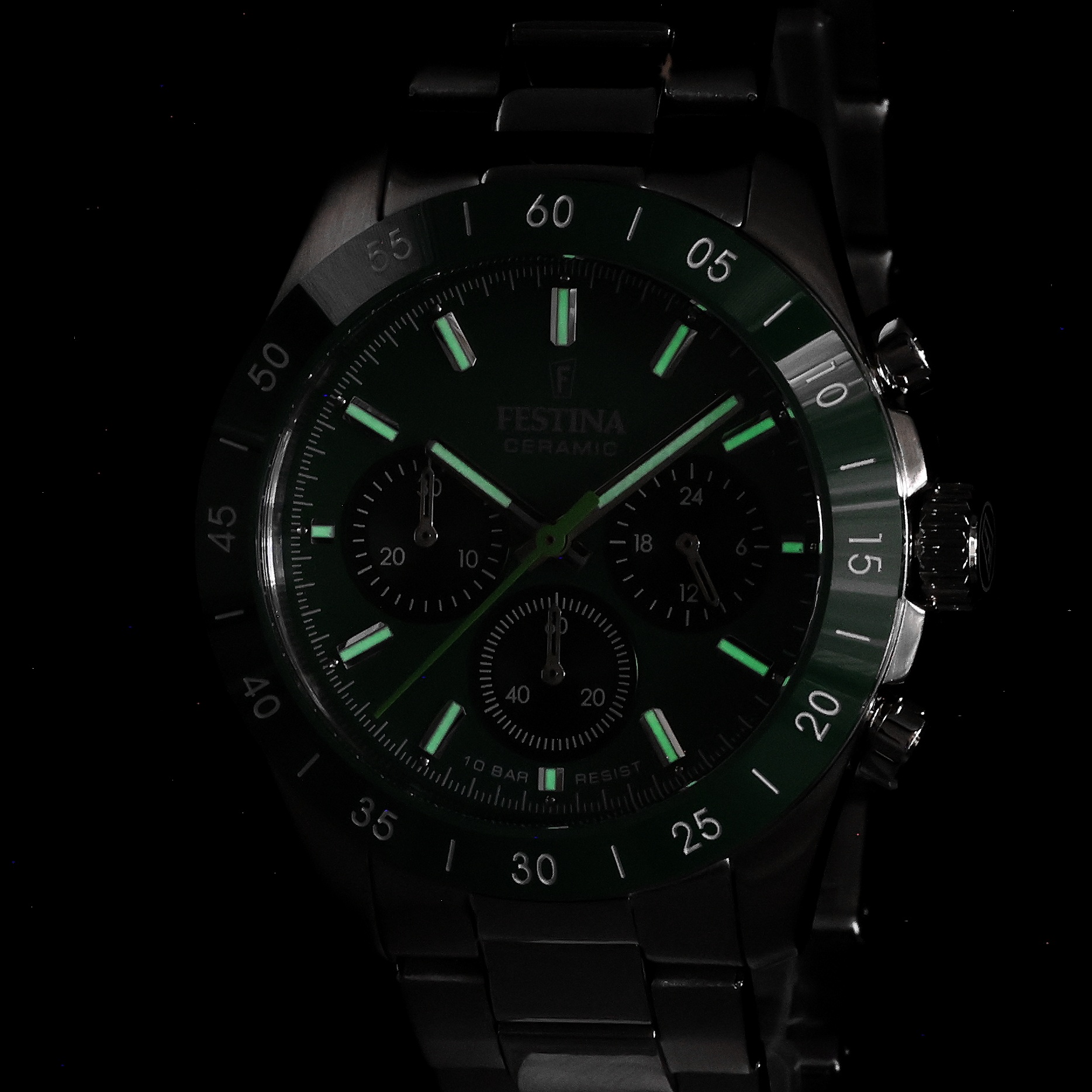 Festina F20693-5 zegarek srebrny sportowy Ceramic bransoleta