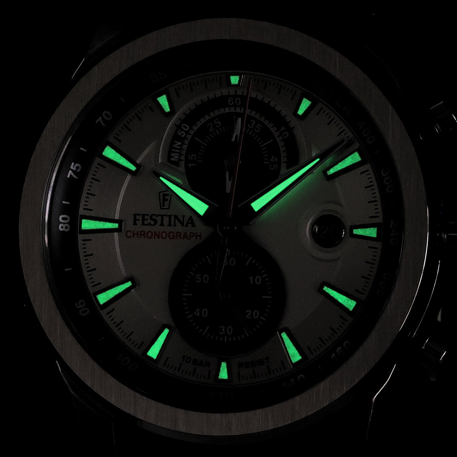 Festina F20695-1 zegarek srebrny sportowy Timeless Chronograph pasek