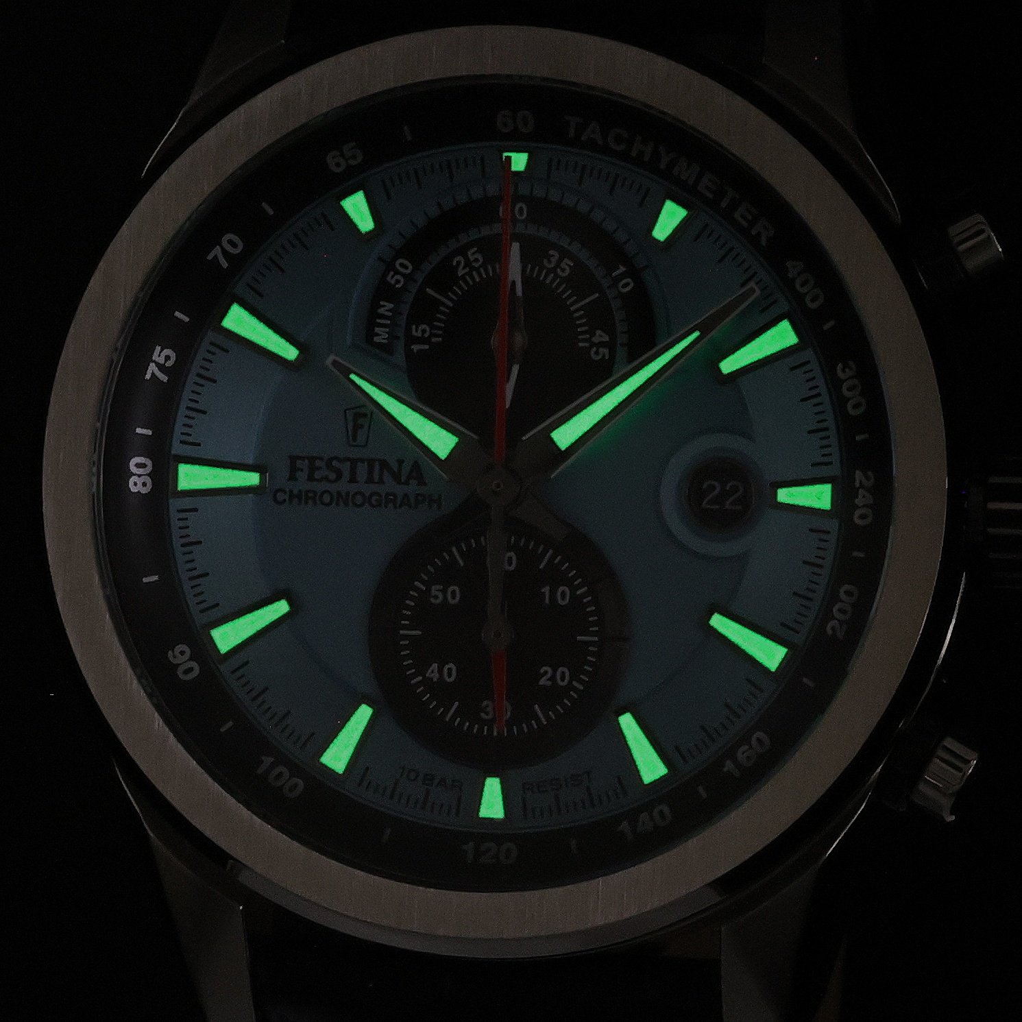 Festina F20695-2 zegarek srebrny sportowy Timeless Chronograph pasek - miniatura 5
