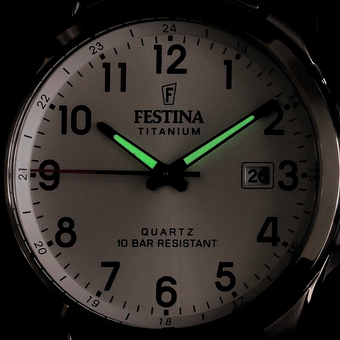 Festina F20696-1 zegarek srebrny klasyczny Titanium bransoleta