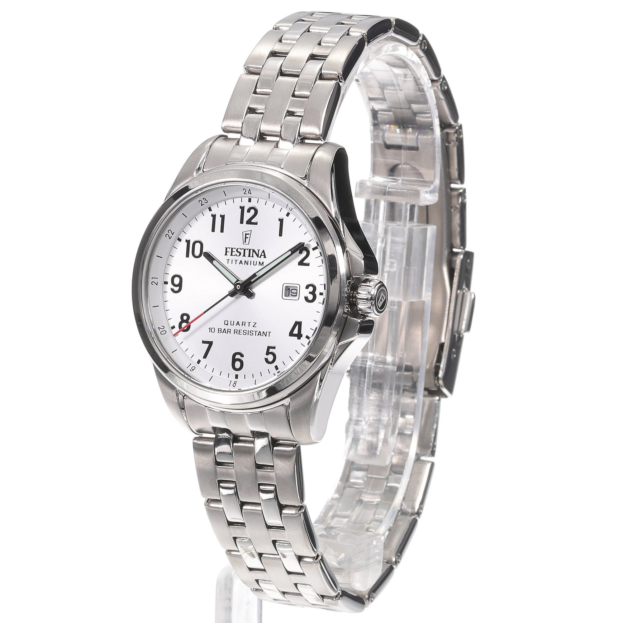 Festina F20697-1 zegarek szary klasyczny Titanium bransoleta - miniatura 2