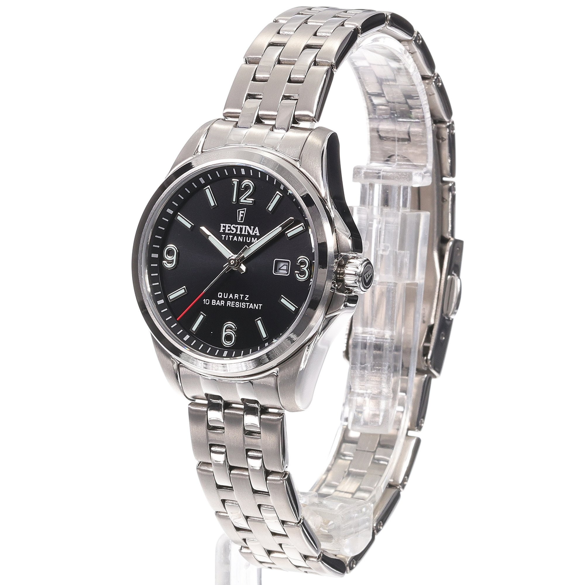 Festina F20697-3 zegarek szary klasyczny Titanium bransoleta