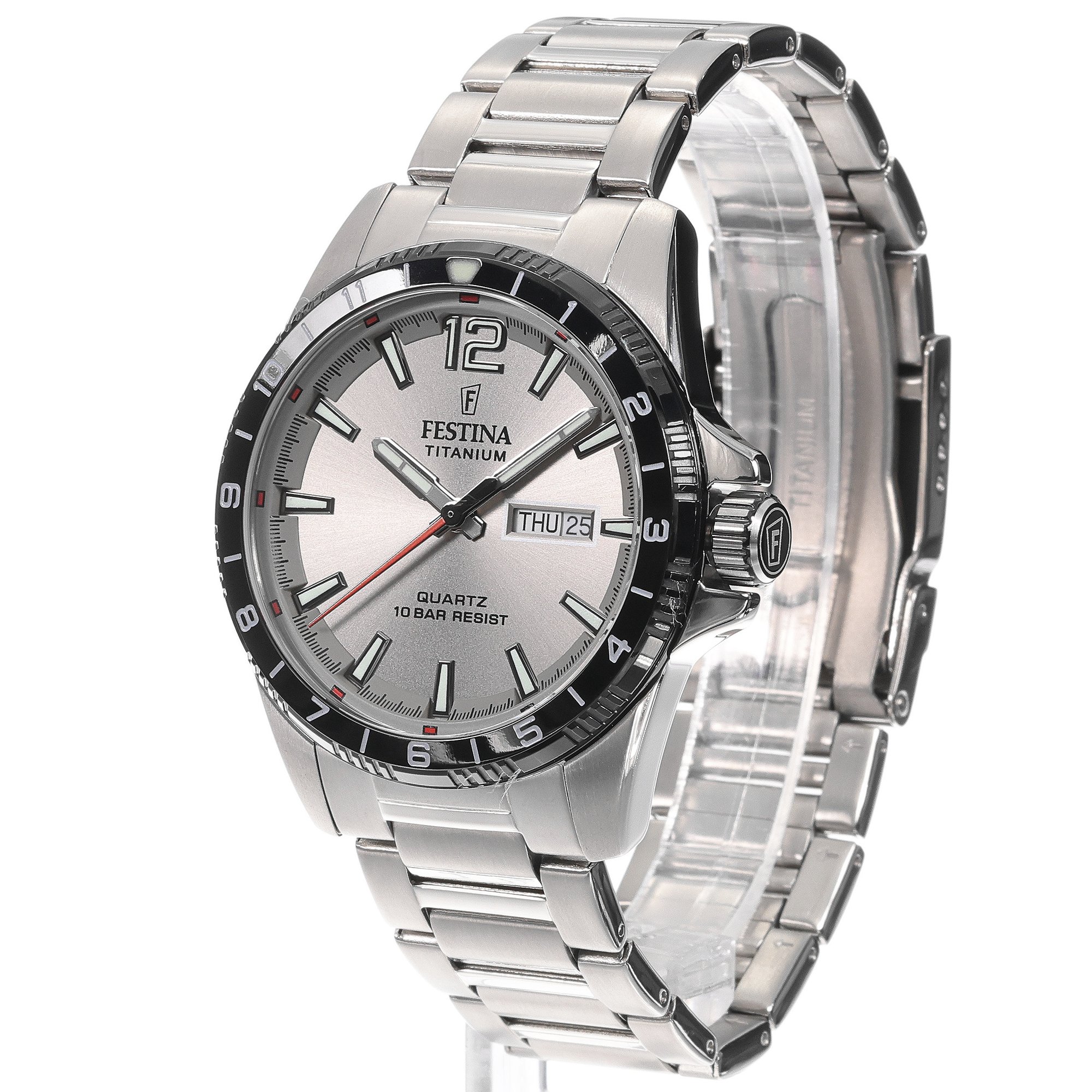 Festina F20698-1 Titanium Day Date zegarek klasyczny Titanium - miniatura 2