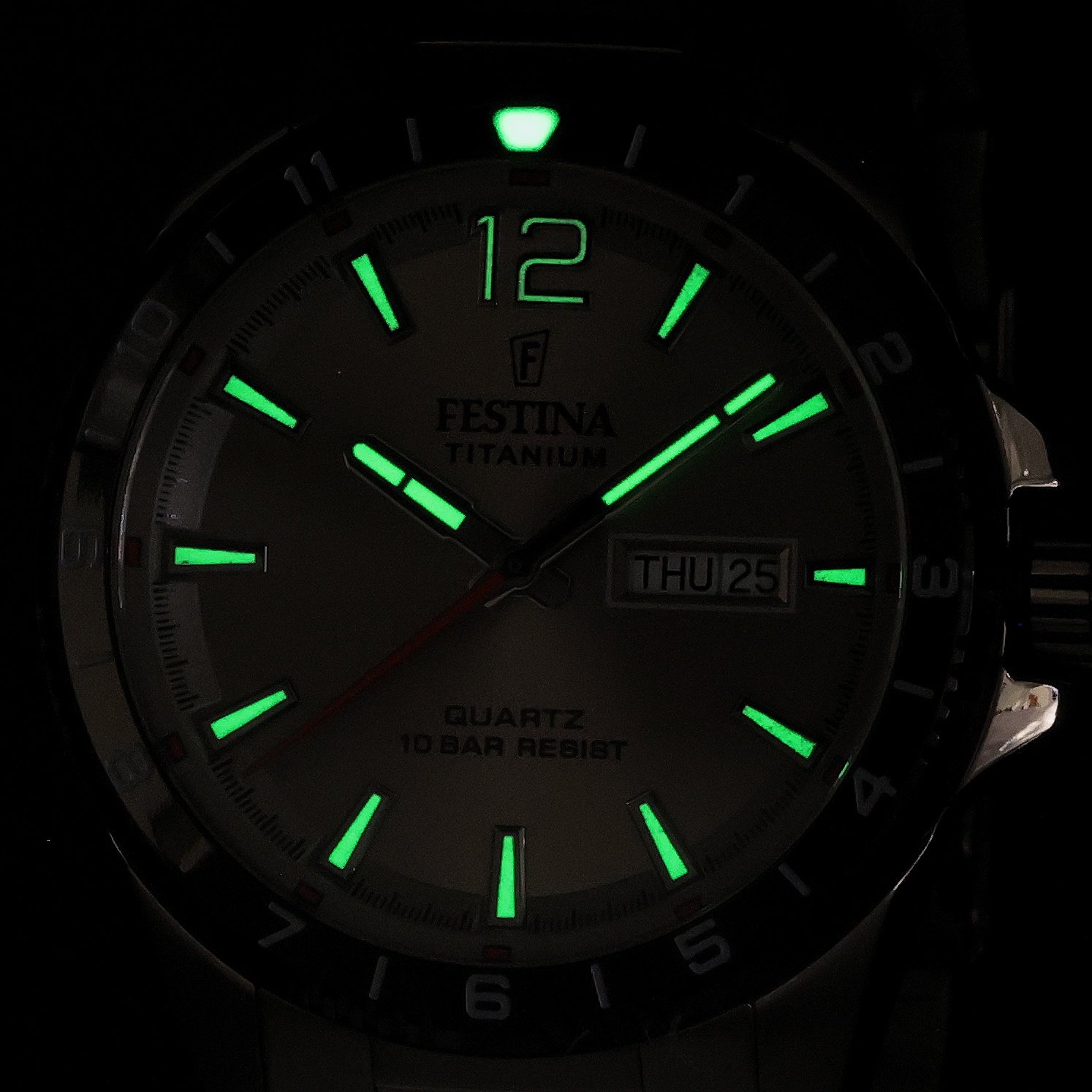 Festina F20698-1 zegarek szary klasyczny Titanium bransoleta - miniatura 5