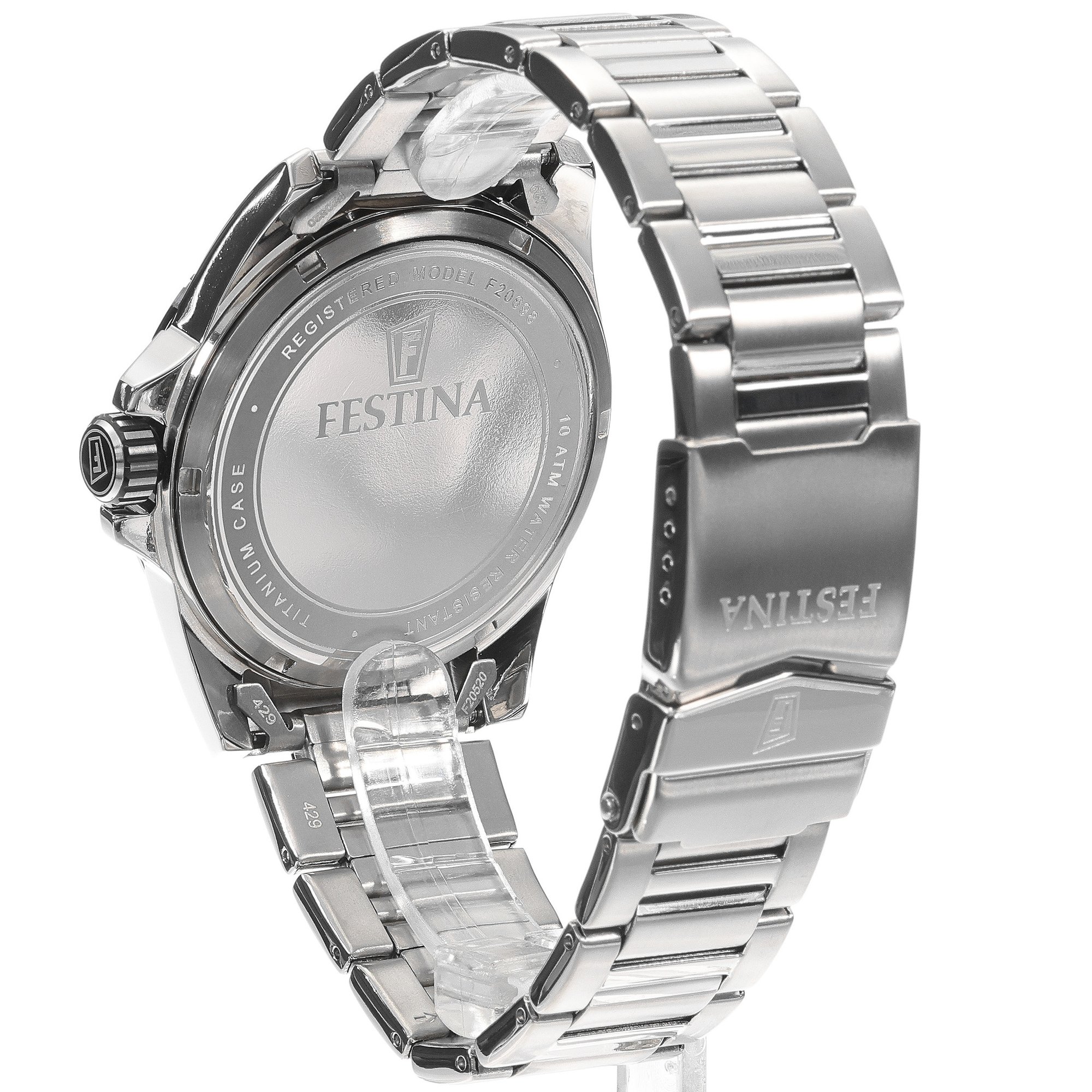 Festina F20698-2 męski zegarek Titanium bransoleta