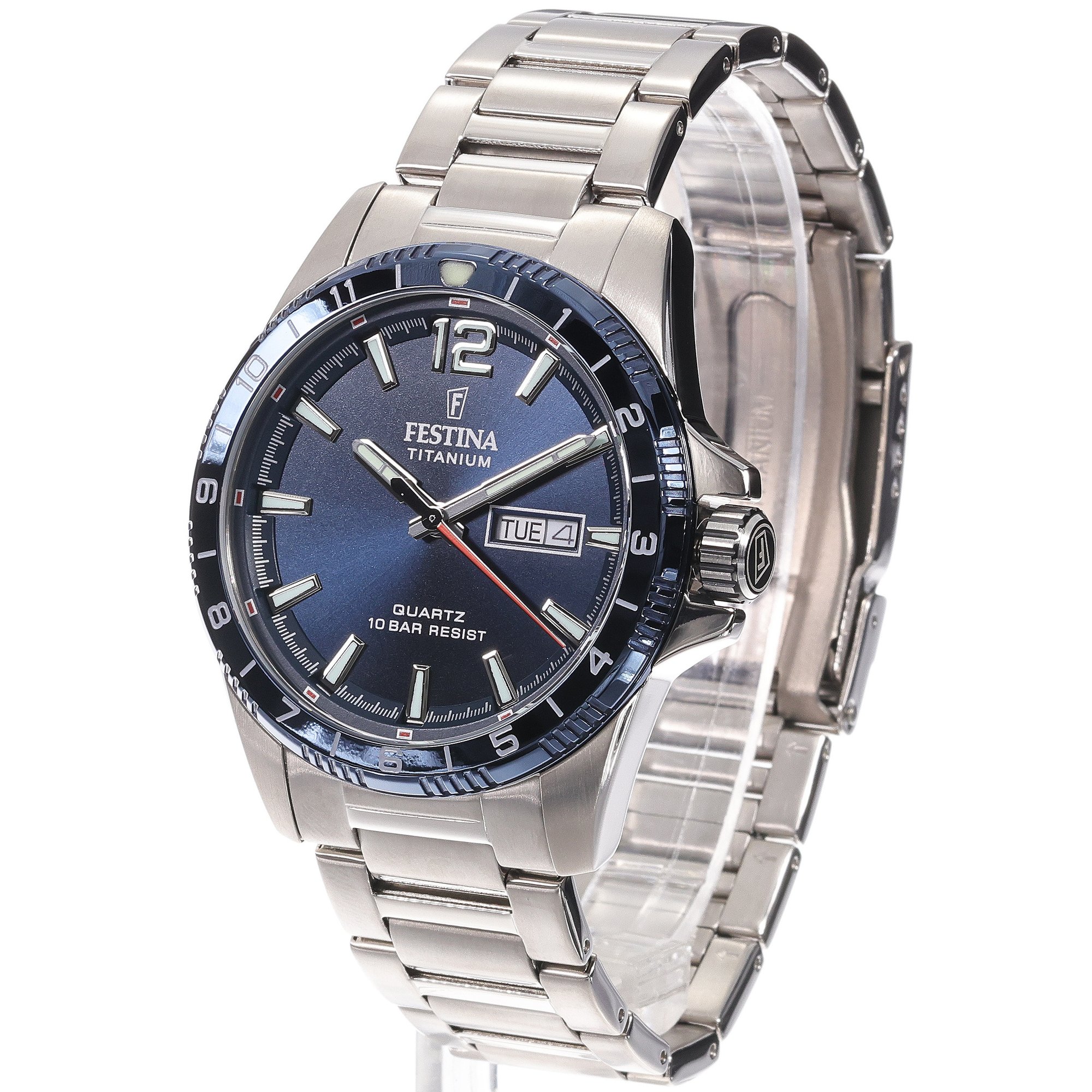 Festina F20698-2 Titanium Day Date zegarek klasyczny Titanium
