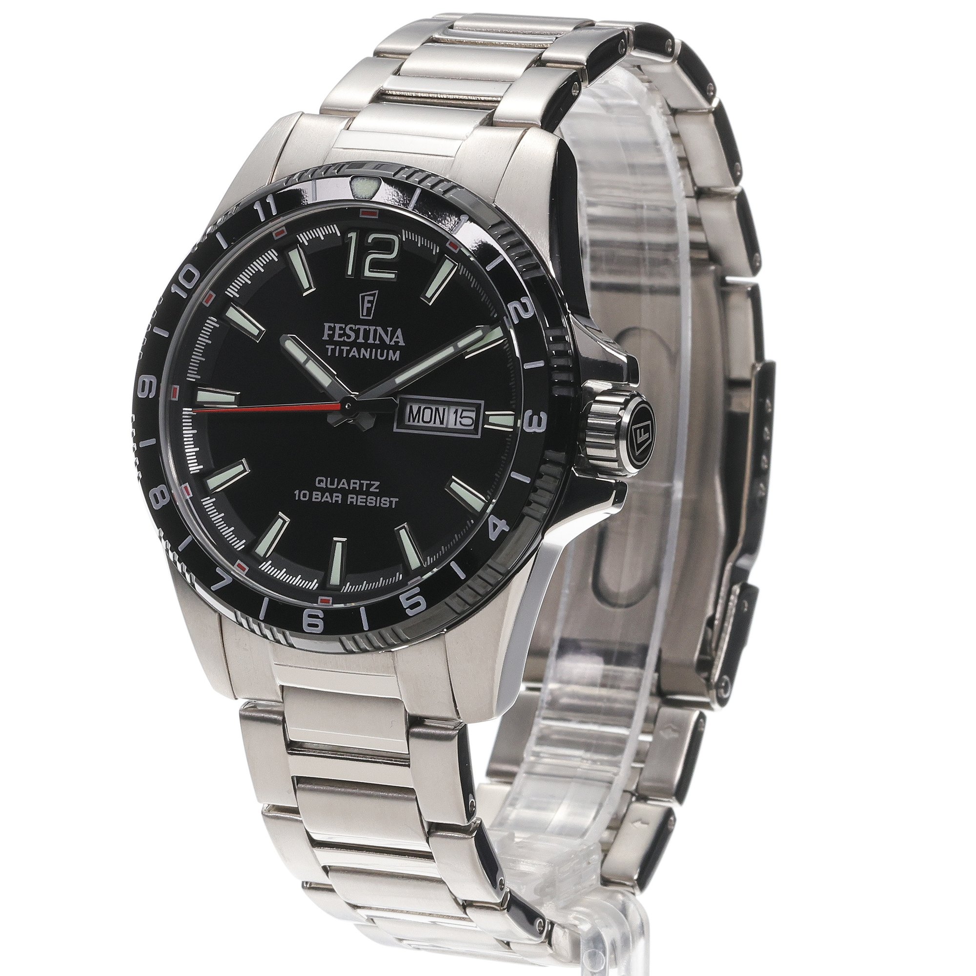 Festina F20698-4 Titanium Day Date zegarek klasyczny Titanium - miniatura 2
